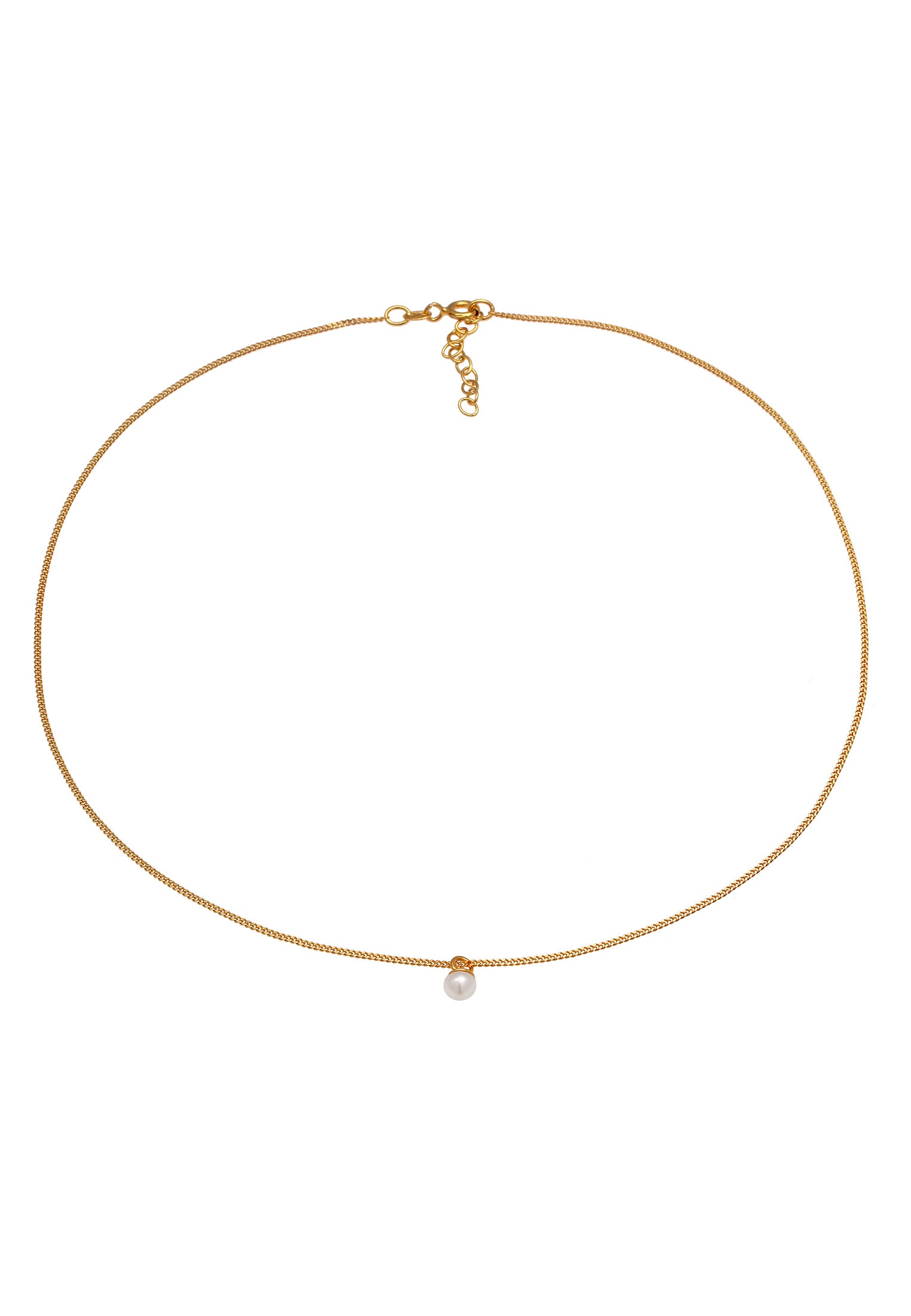 Elli Choker »Halskette Choker Süßwasserperle Anhänger Klassik 925 Silber«