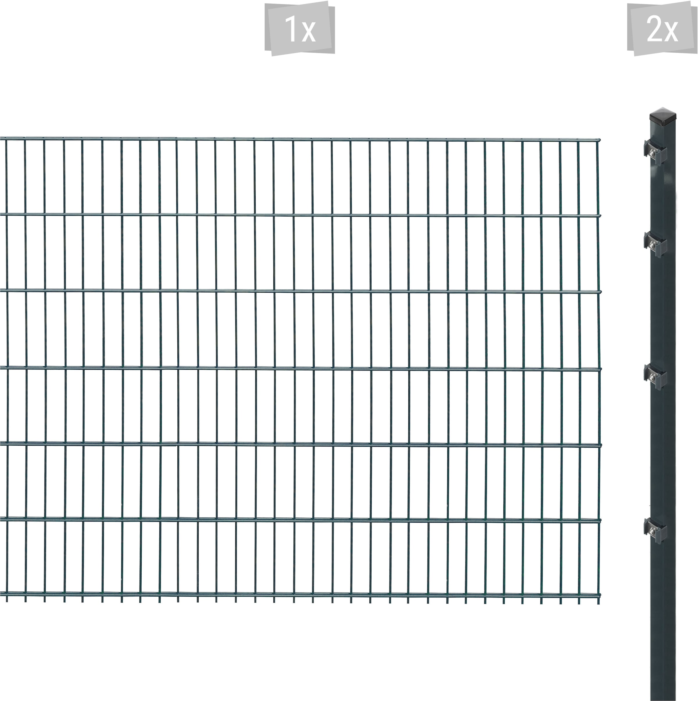 Doppelstabmattenzaun »ESSENTIAL 123 zum Einbetonieren«, Zaunhöhe 123 cm, Zaunlänge 2 -...