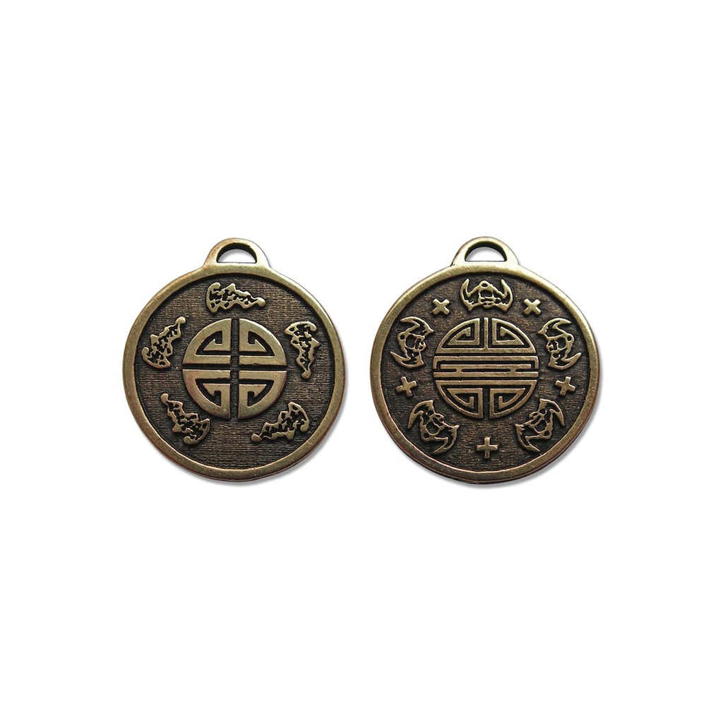 Adelia´s Amulett »Anhänger Alte Symbole Talisman« Fünf Segen Für Glück Gesundheit Frieden Güte …