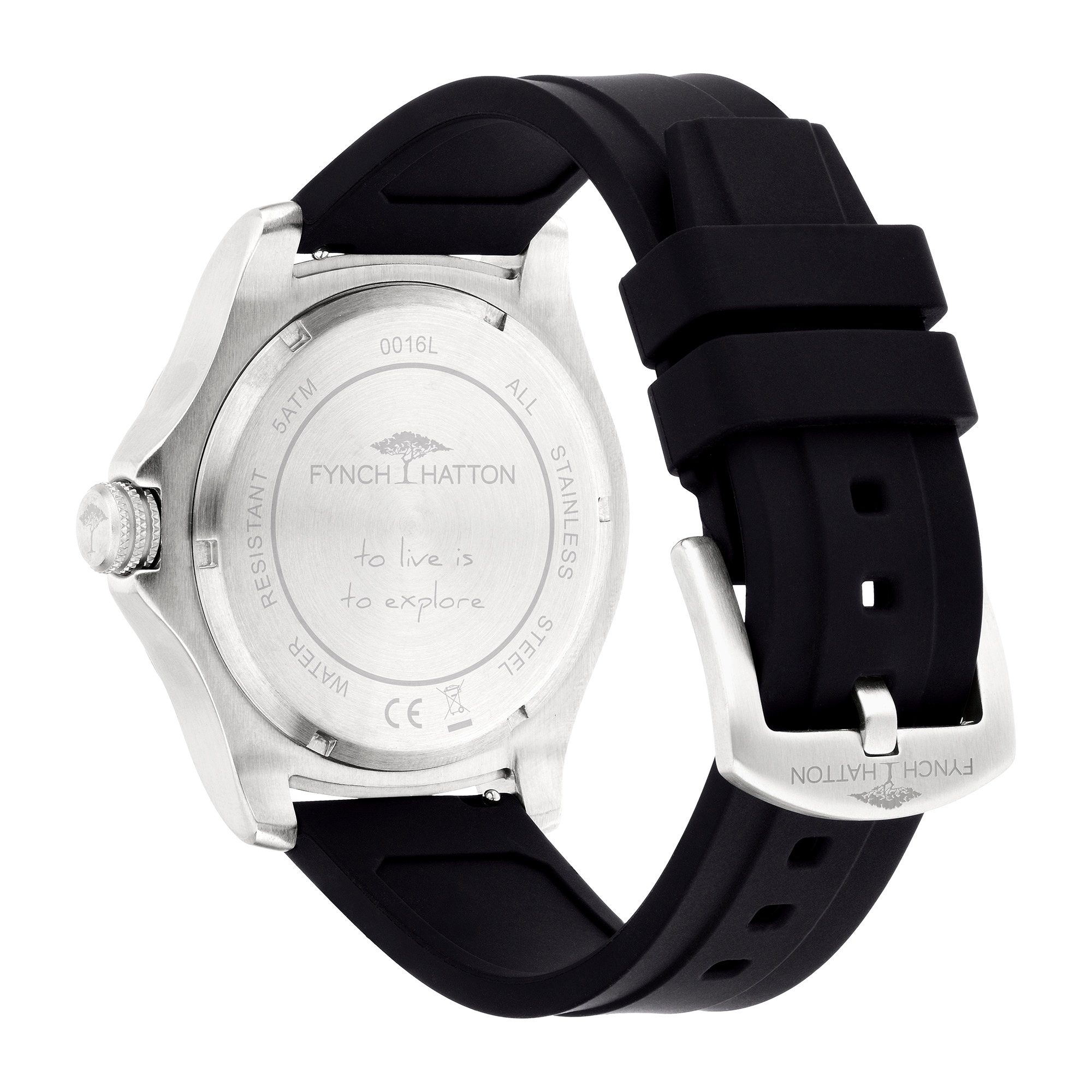 FYNCH-HATTON Quarzuhr Armbanduhr, Herrenuhr, Silikonarmband, analog