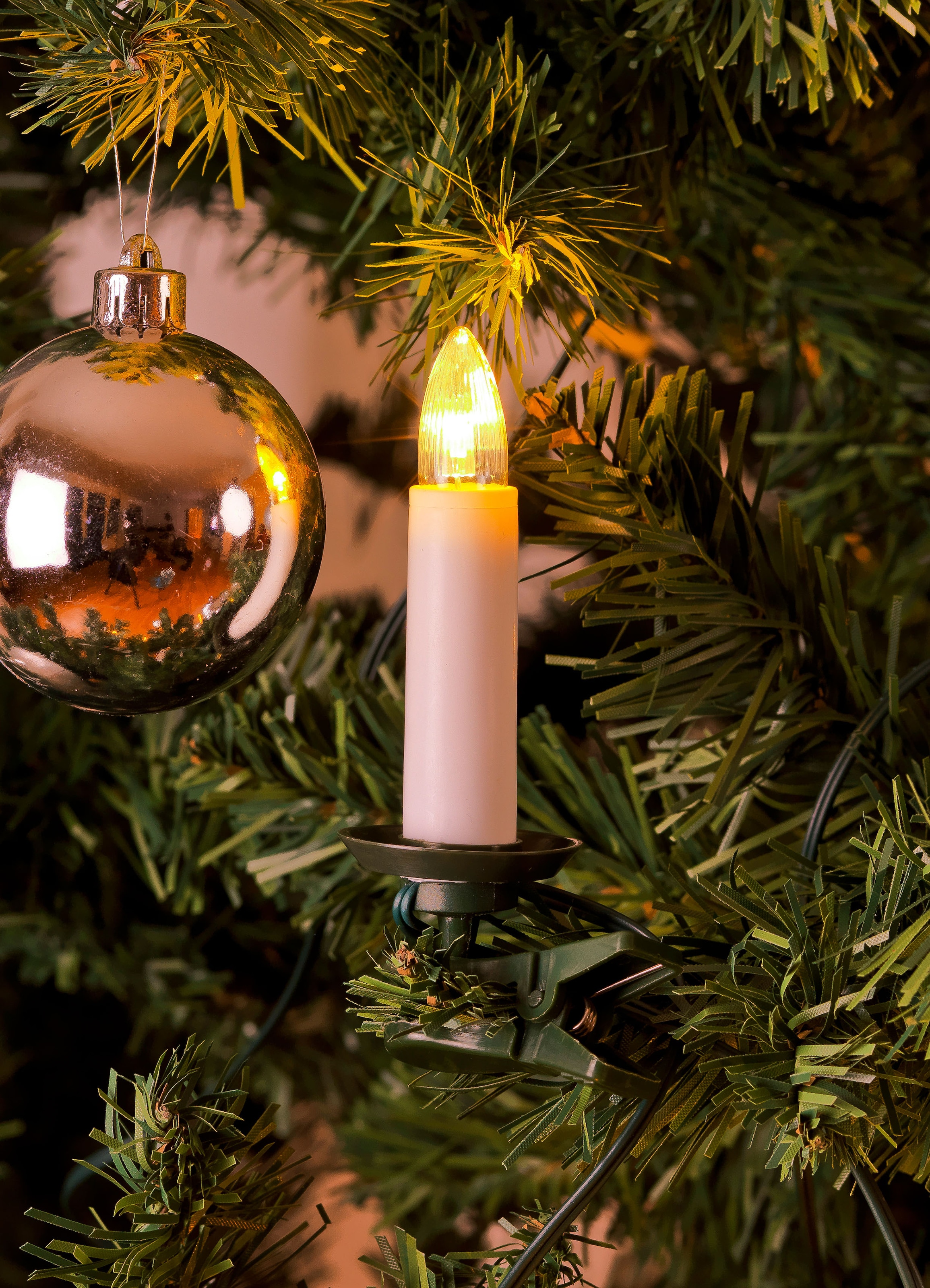St.- LED LED-Christbaumkerzen »Weihnachtsdeko, 35 warm bestellen Baumkette, KONSTSMIDE | weiße String, BAUR flammig, Topbirnen, One Dioden 35 Christbaumschmuck«,