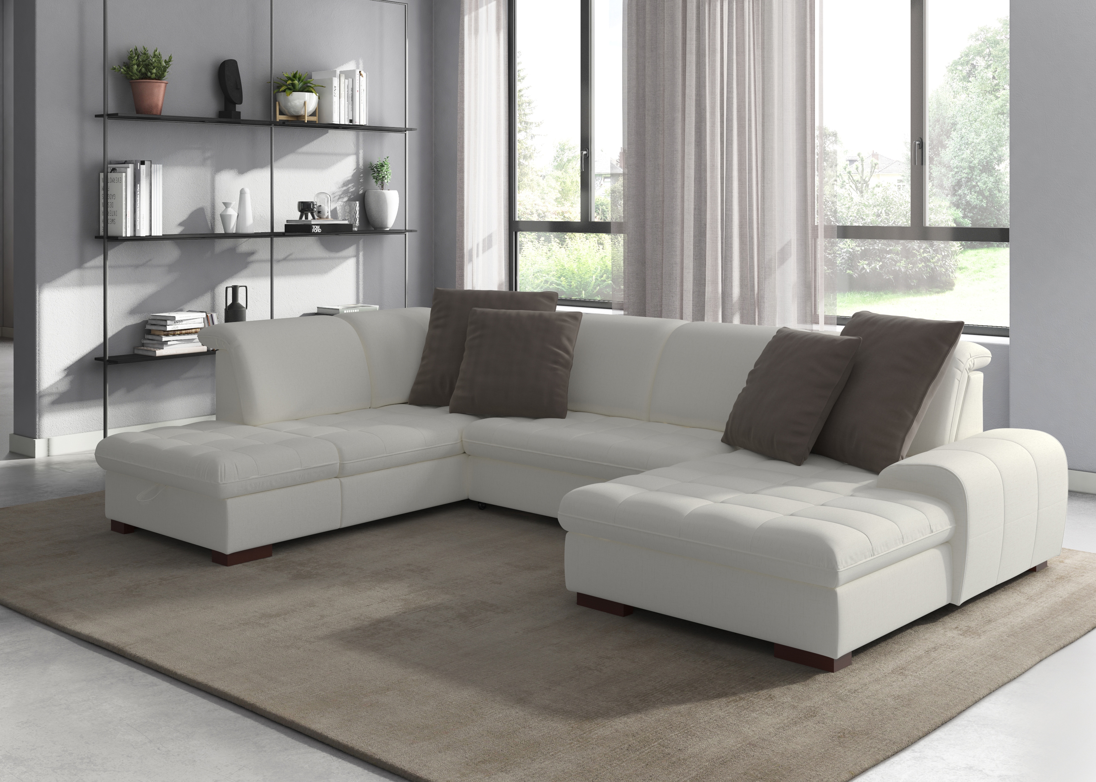 sit&more Wohnlandschaft "Luxor U-Form" wahlweise mit Schlaffunktion, Bettkasten und Kopfteilverstellung