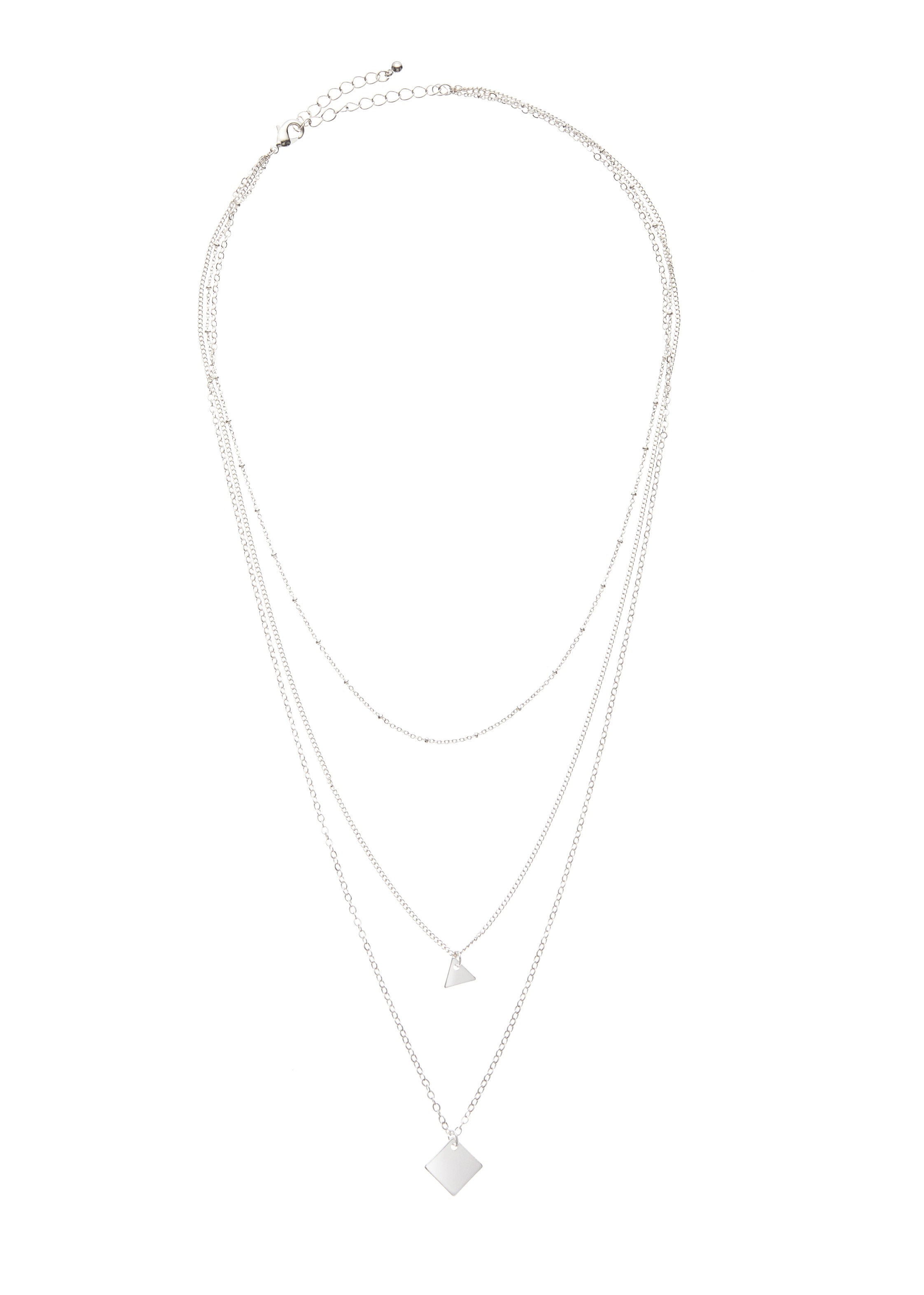 LASCANA Kette mit Anhänger "Halskette" mehrreihige Halskette, geometische Anhänger