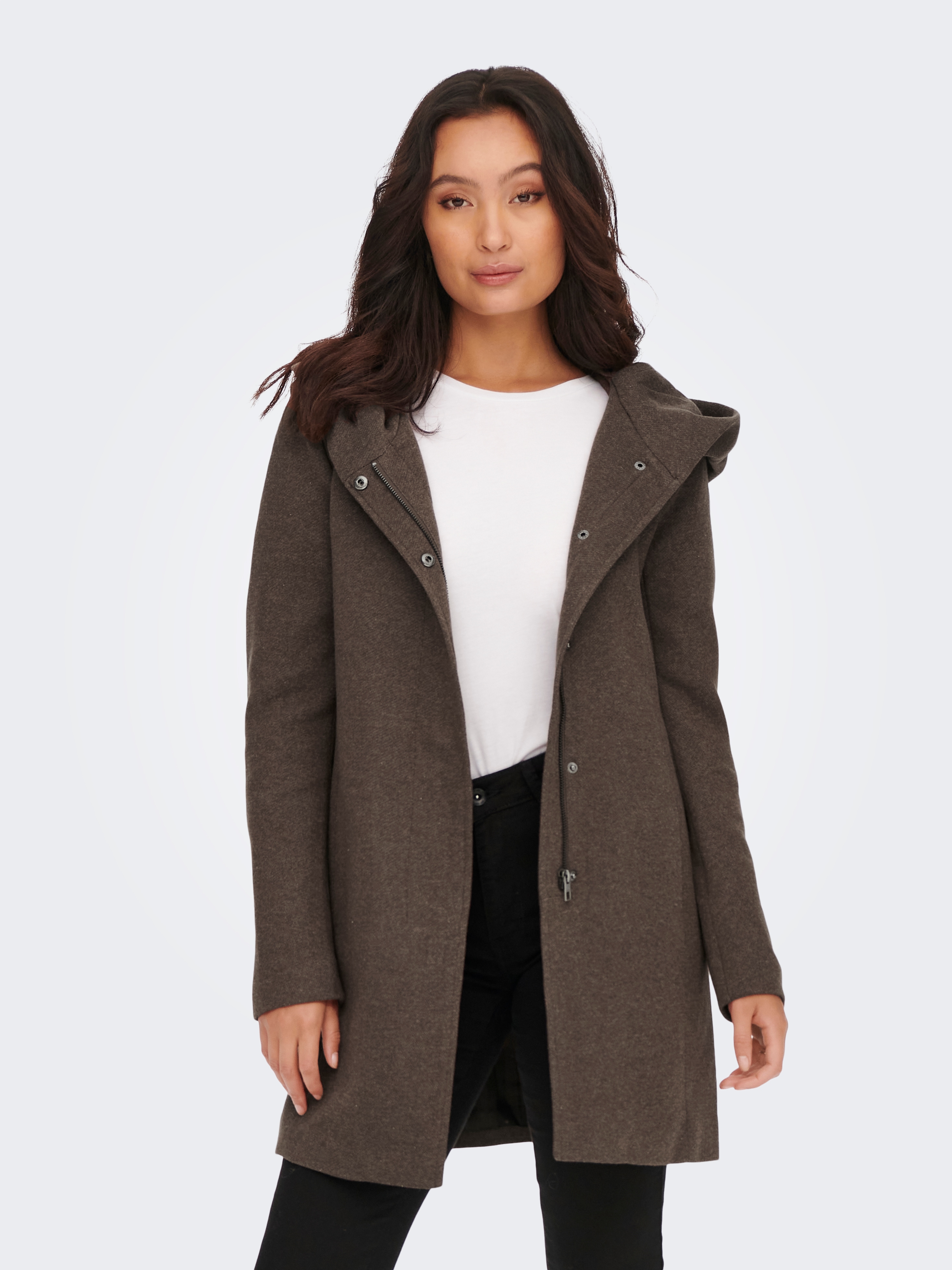 ONLY Kurzmantel "ONLSEDONA LIGHT COAT OTW NOOS" verdeckte Knopfleiste und Reißverschluss