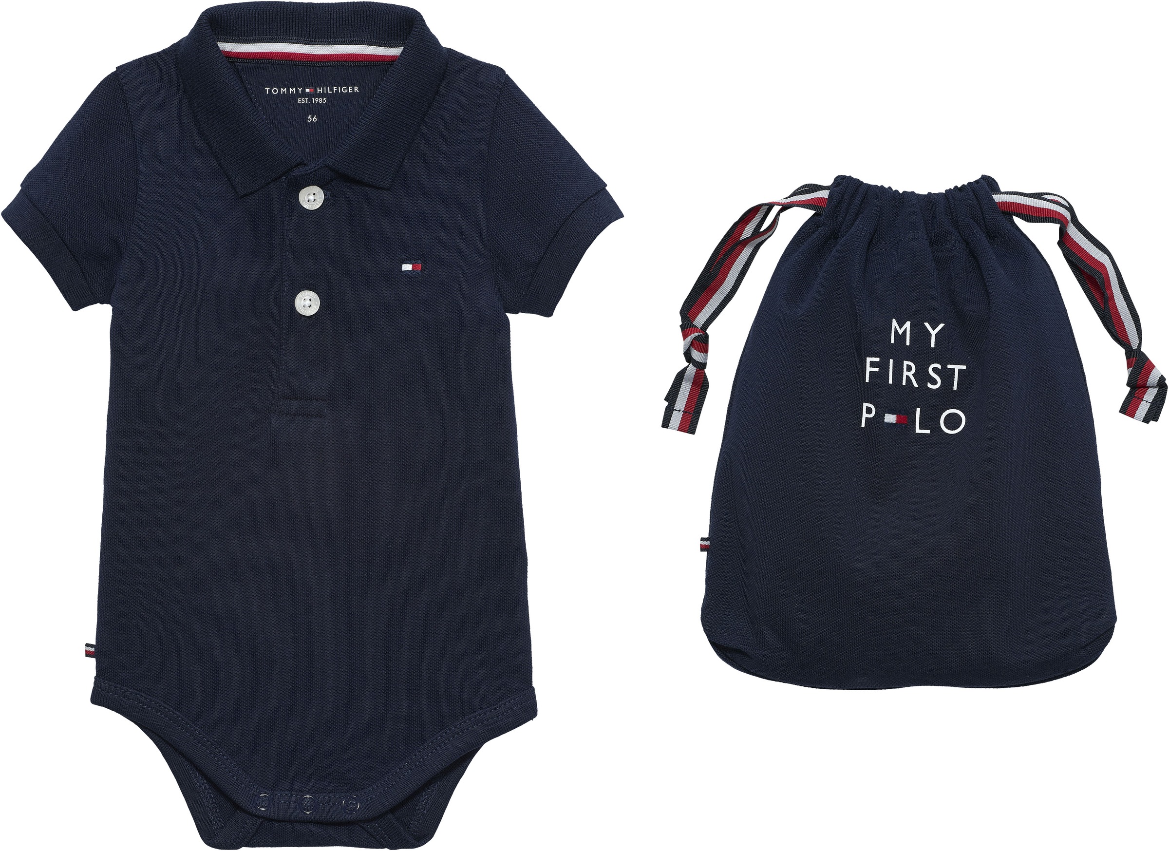 Tommy Hilfiger Kurzarmbody "POLO BODY GIFTPACK" Set, 2 für Babys, mit Geschenkbeutel