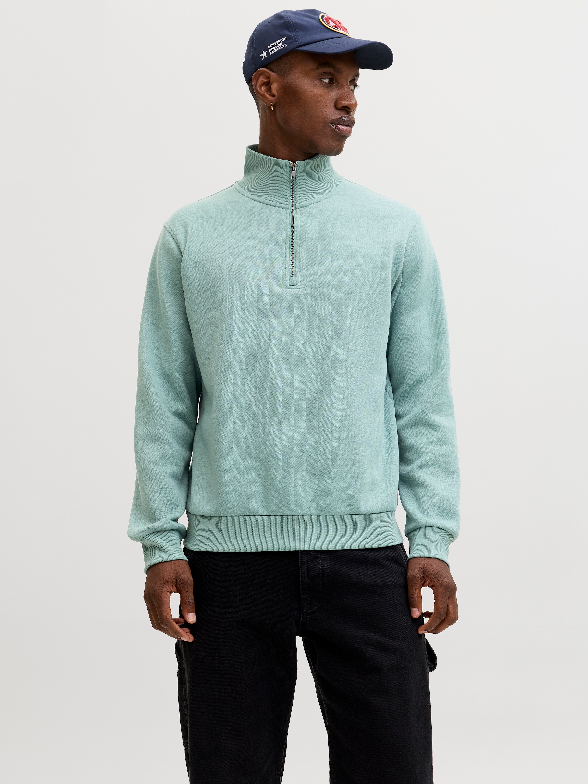 Jack & Jones "JJEBRADLEY SWEAT HALF ZIP NOOS", mit Troyer Kragen günstig online kaufen