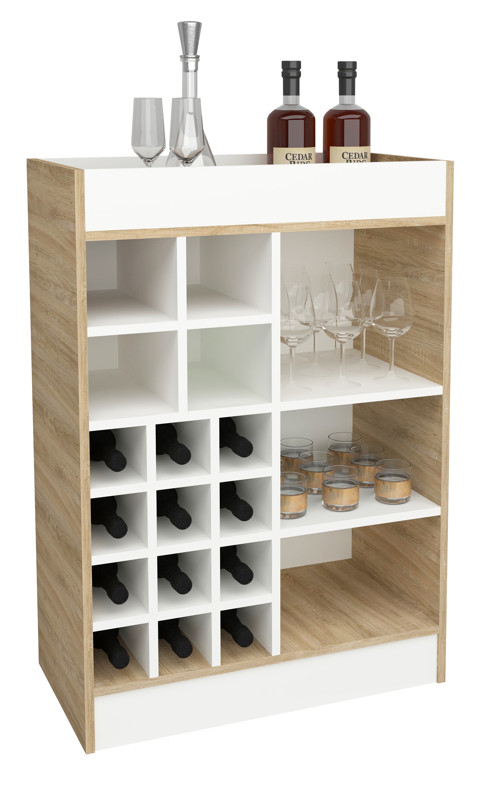 VCM Küchenregal "Küchenschrank Kommode Flaschen Weinregal Esilo" 1 Stk. tlg.
