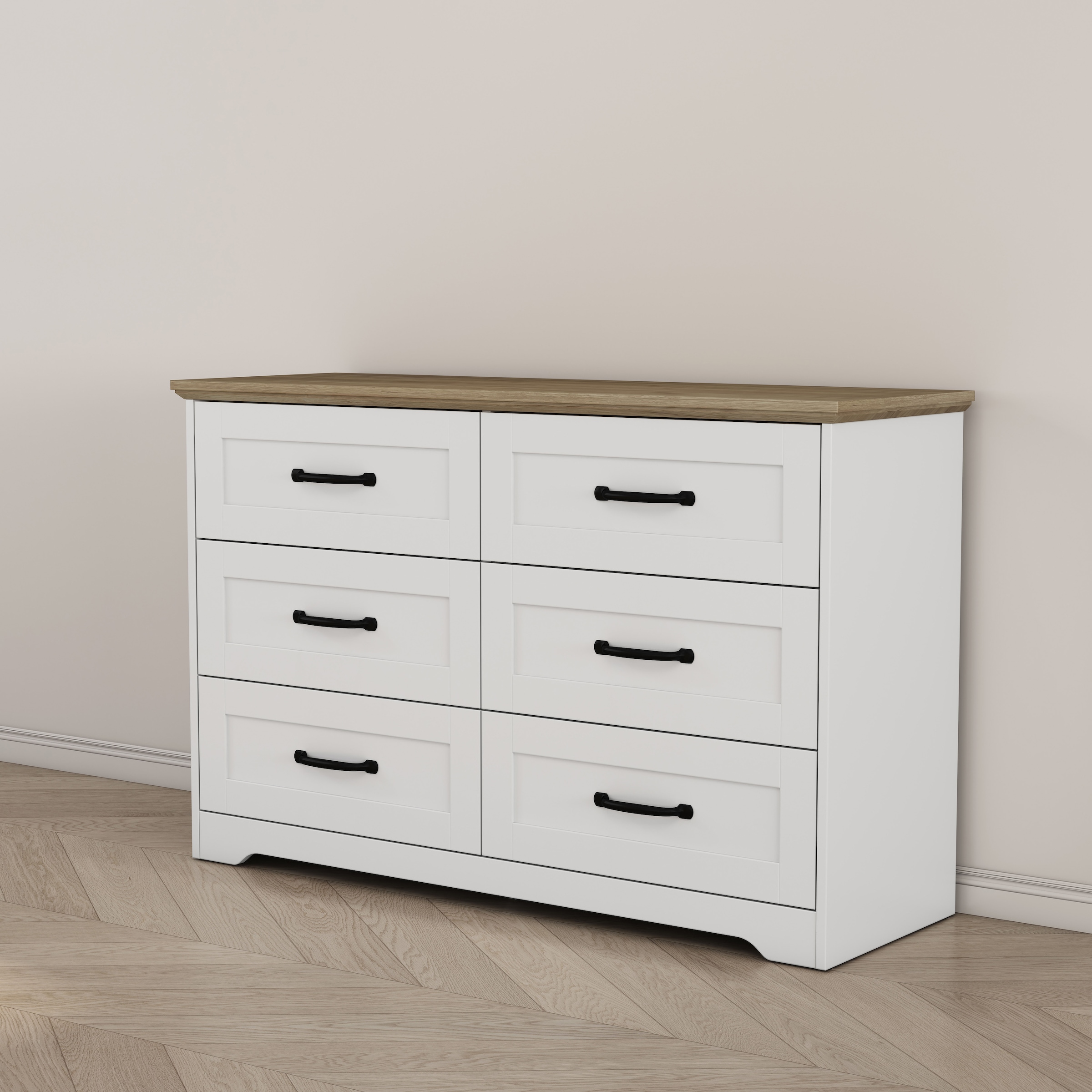 OTTO home Schubkastenkommode »Emmilia Sideboard Schubladenschrank Wäscheschrank im Landhaus Design« Scandi Design mit 6 Schubladen für viel Stauraum im Schlafzimmer,  Schrankkommode in hochwertiger Qualität