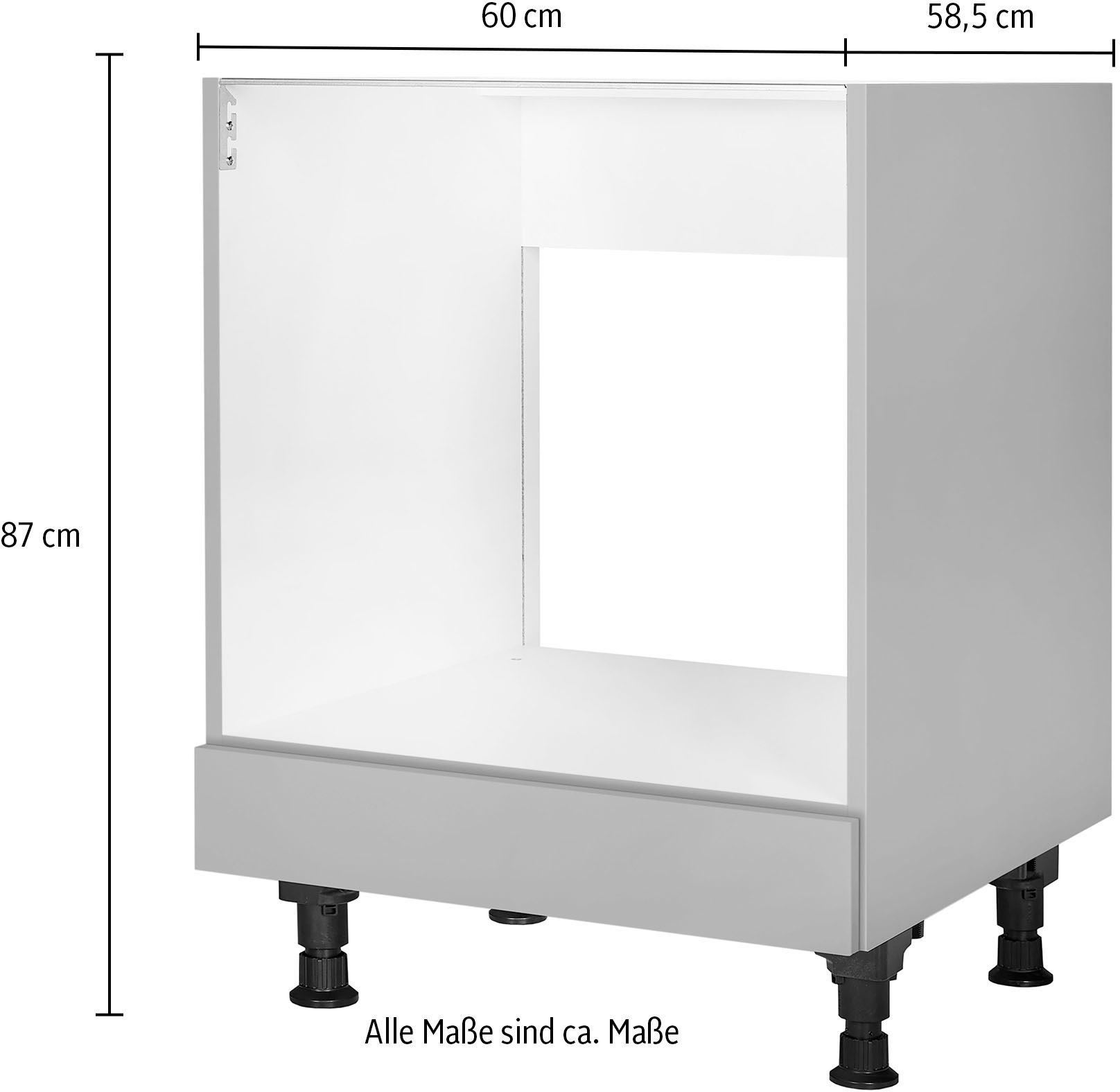 nobilia® Herdumbauschrank »"Touch", vormontiert, mit höhenverstellbaren Sockelfüßen,«, mit Backofenschublade, Breite 60 cm