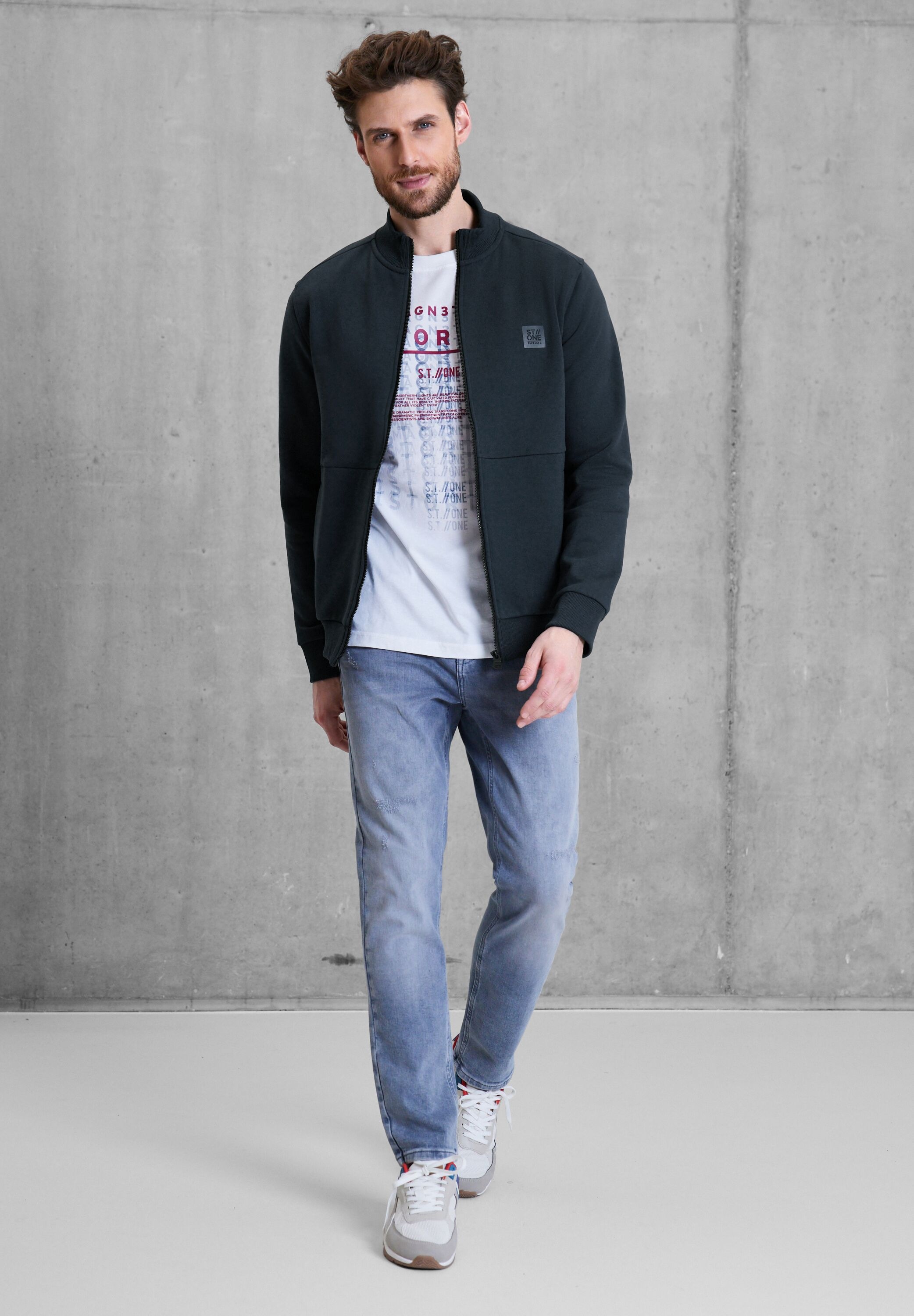 STREET ONE MEN Sweatjacke, im soften Baumwoll-Mix