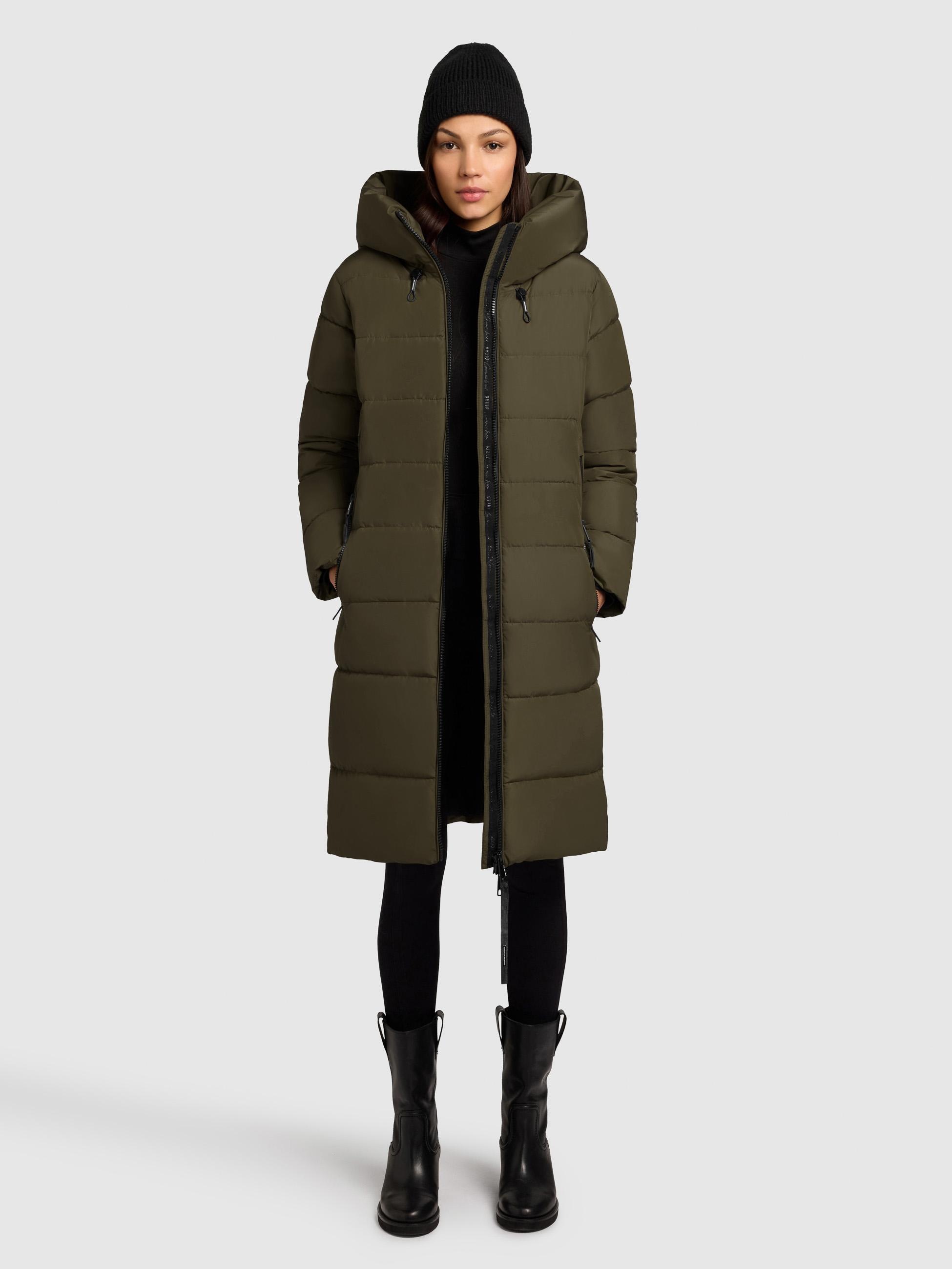 khujo Steppmantel »Jilias5-YM«, warmer Damen Wintermantel mit Kapuze und großen Taschen