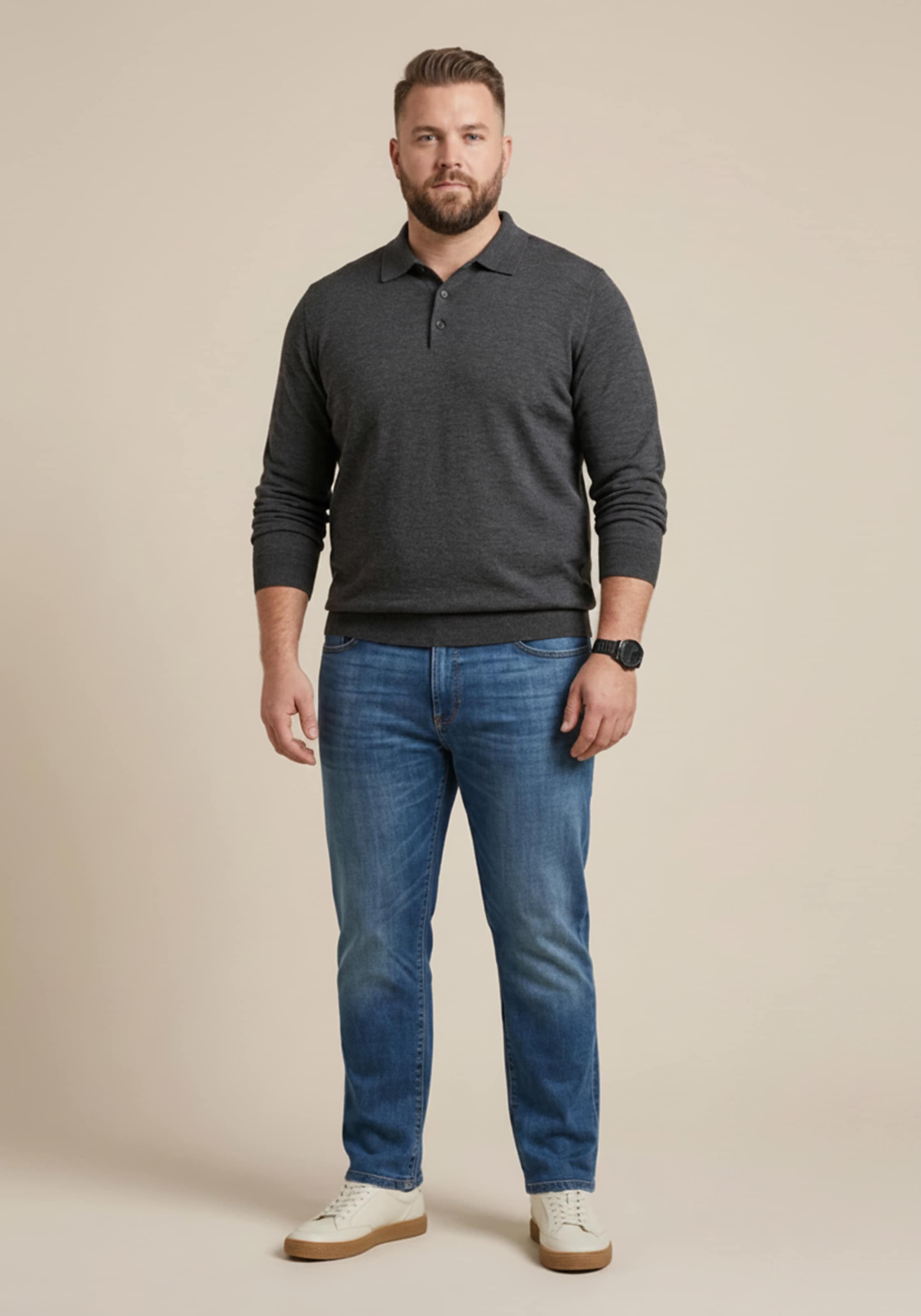 Man's World Plus Gerade Jeans »Große Größen, straight fit« mit Knopf- und Reißverschluss, Straight-Fit, gerader Beinverlauf