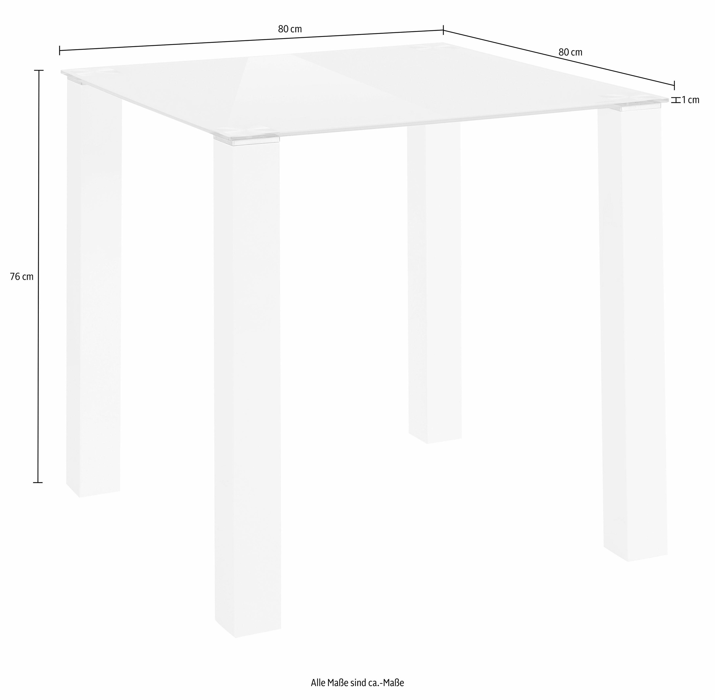 INOSIGN Essgruppe, (Set, 5 tlg.), mit Glastisch, Breite 80 cm