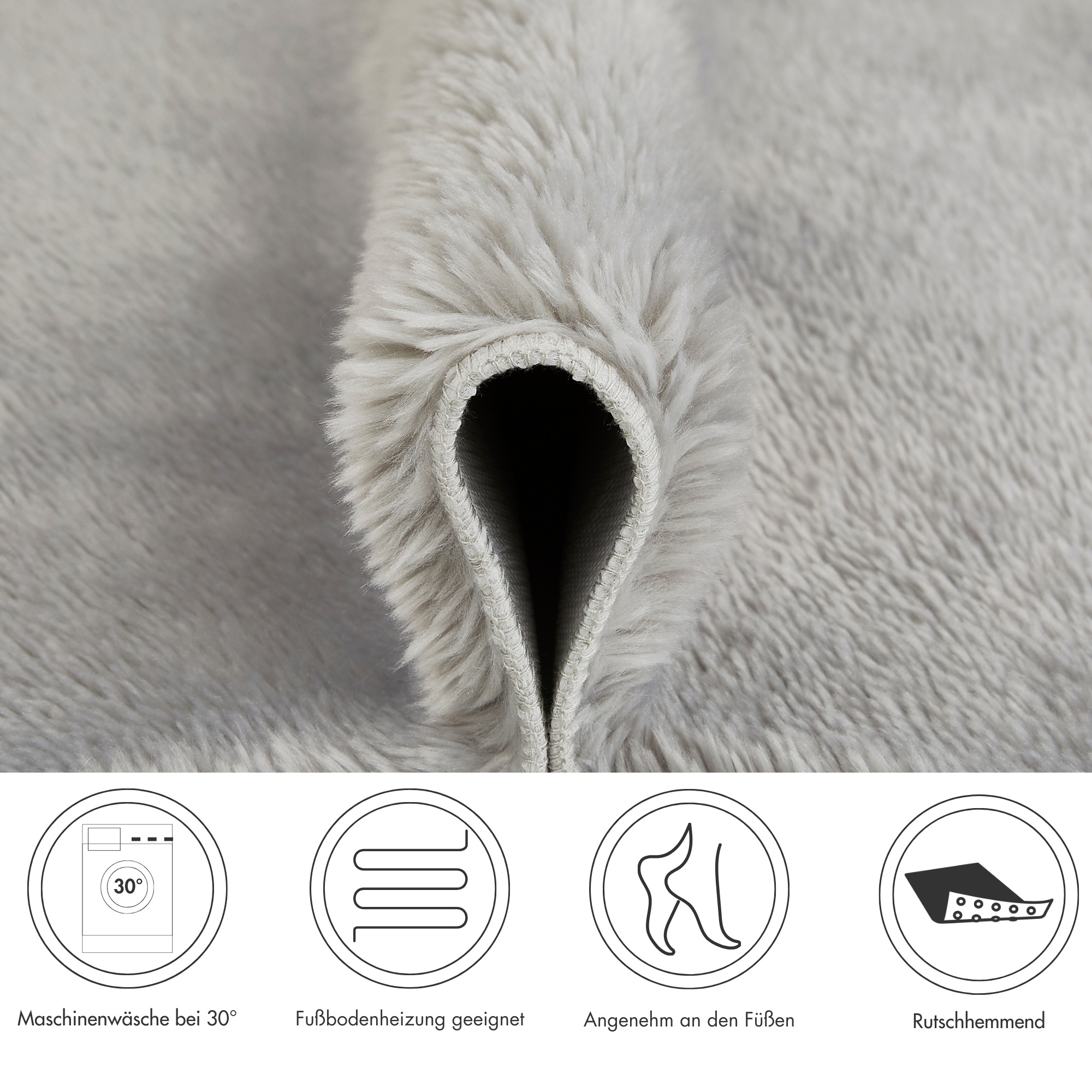 Thumbnail - Andiamo Badematte "Florida" Höhe 23 mm rutschhemmend beschichtet fußbodenheizungsgeeignet schnell trocknend Uni Farben,...