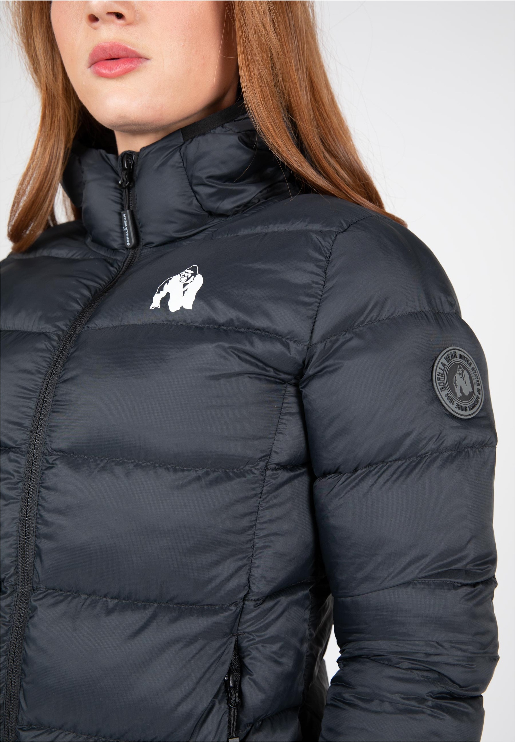 Gorilla Wear Steppjacke mit Stehkragen und Kapuze