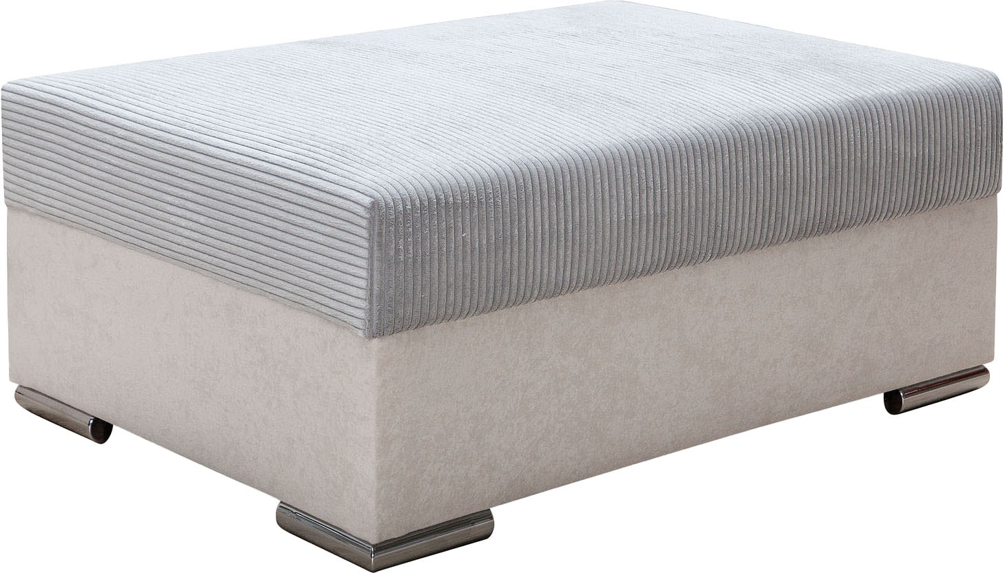 Hocker COLLECTION AB, B:100cm H:40cm T:70cm, grau, 100%Polyester, Büro, Hocker, "John", Frei im Raum stellbar, wahlweise mit Federkern