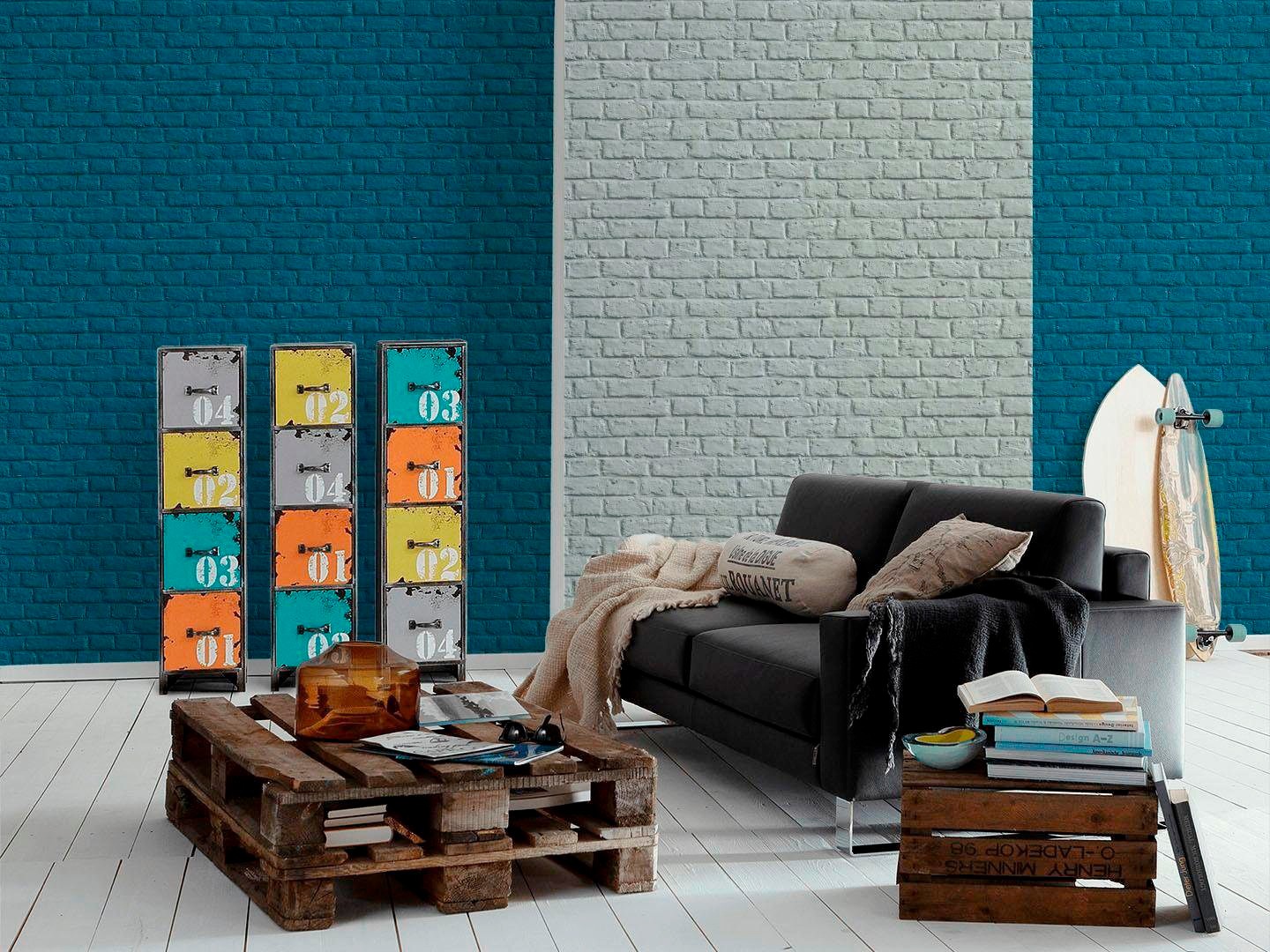 living walls Vliestapete »Metropolitan Stories Anke & Daan Amsterdam«, Steinoptik-gemustert-Motiv, Landhaus Tapete Stein Tapeten Wohnzimmer Schlafzimmer Küche Flur Optik