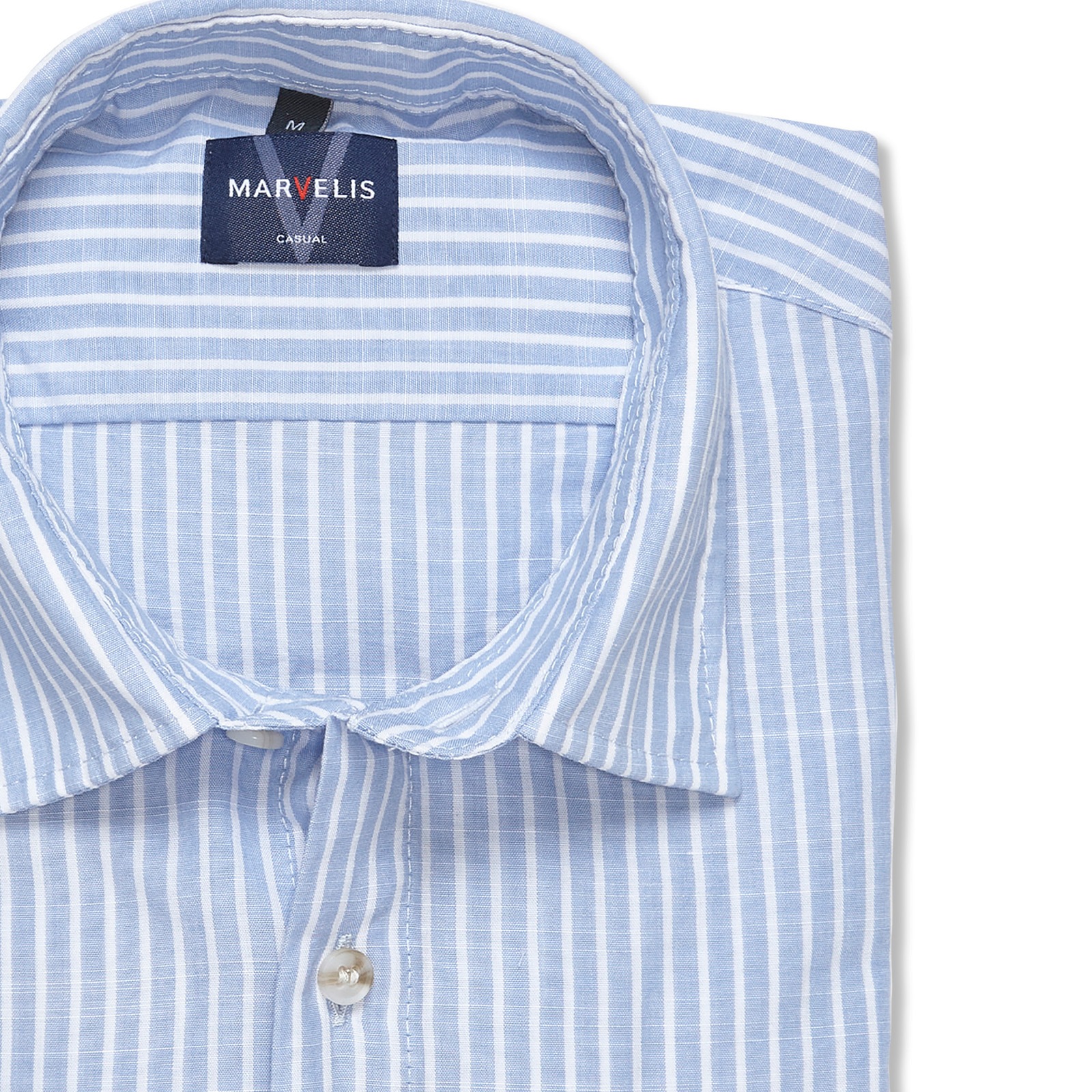 Thumbnail - MARVELIS Langarmhemd im Streifen-Look, Businesshemd, Kentkragen