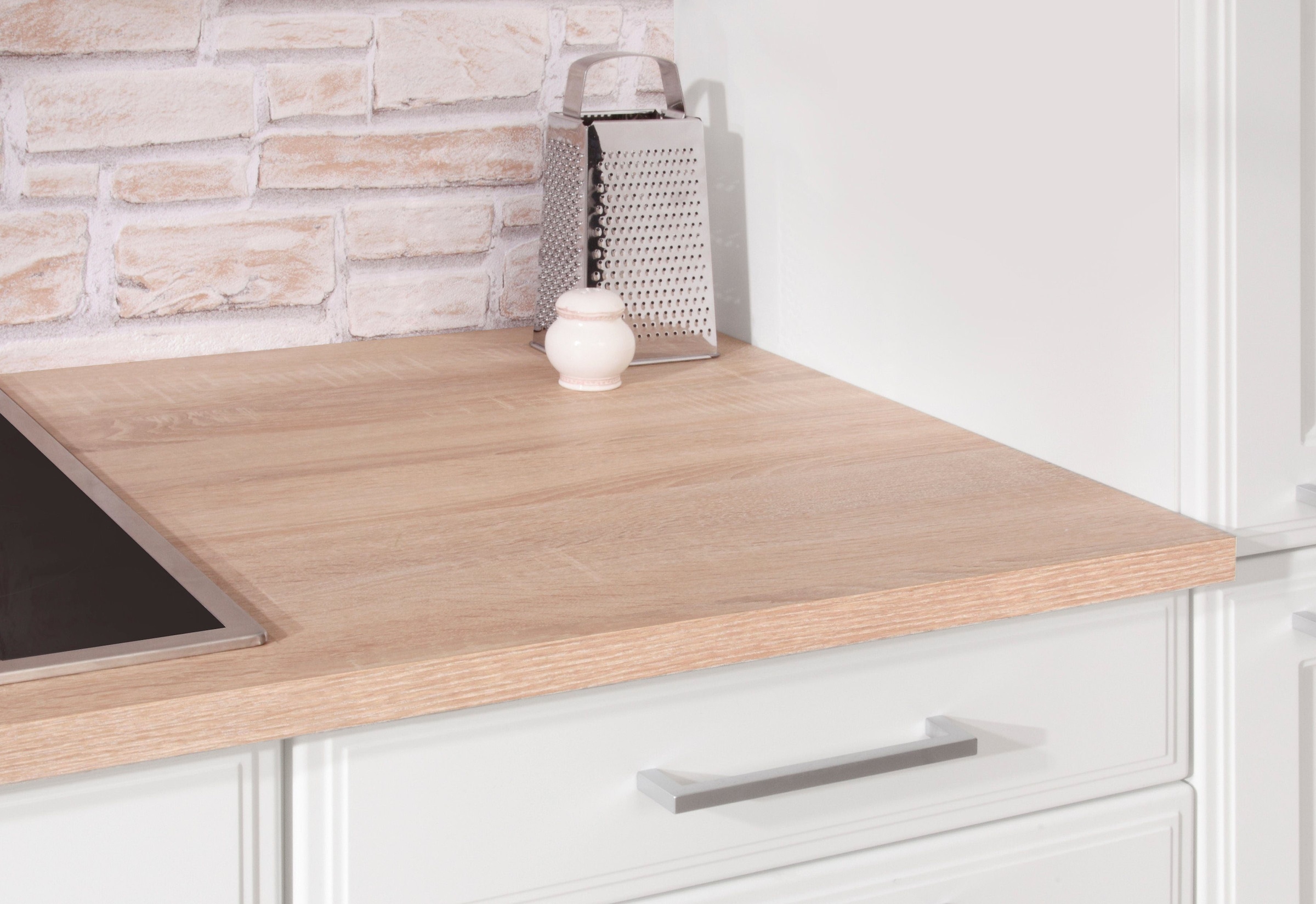 KOCHSTATION Küchenzeile »KS-Stockholm«, Breite 310 cm, mit hochwertigen MDF Fronten im Landhaus-Stil