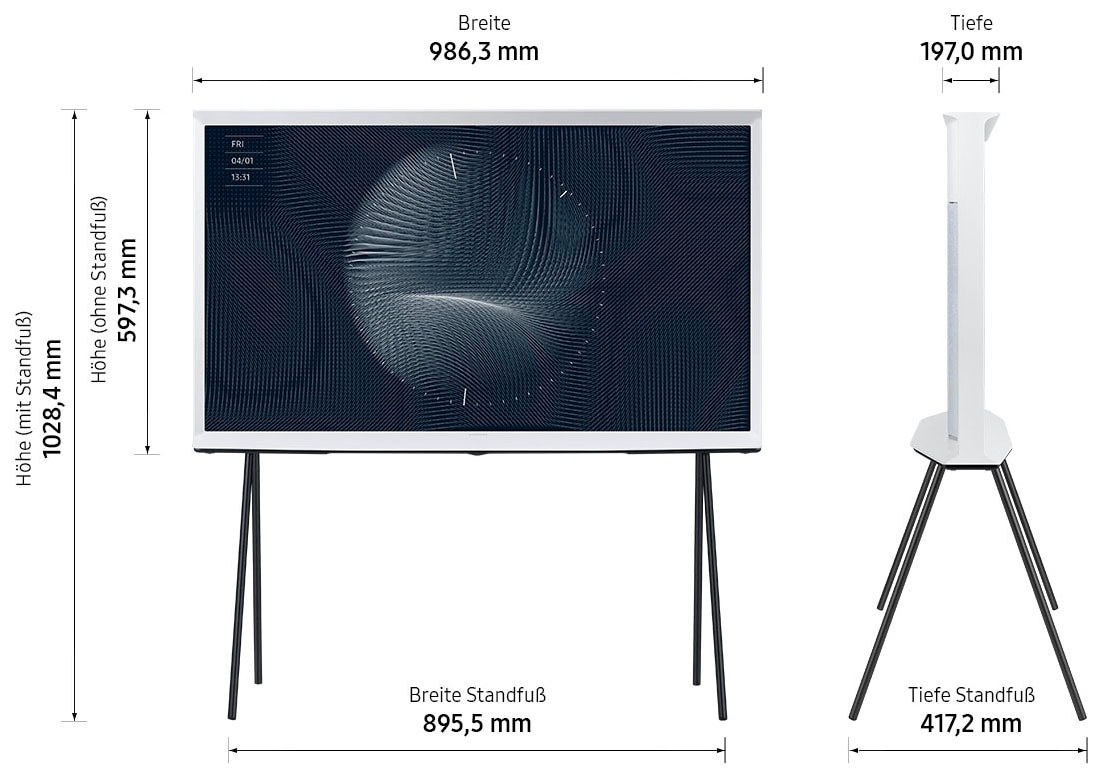 Samsung LED-Fernseher »GQ43LS01BGU«, Smart-TV-Google TV, Mattes Display, QLED-Bildqualität, Abnehmbare Standfüße