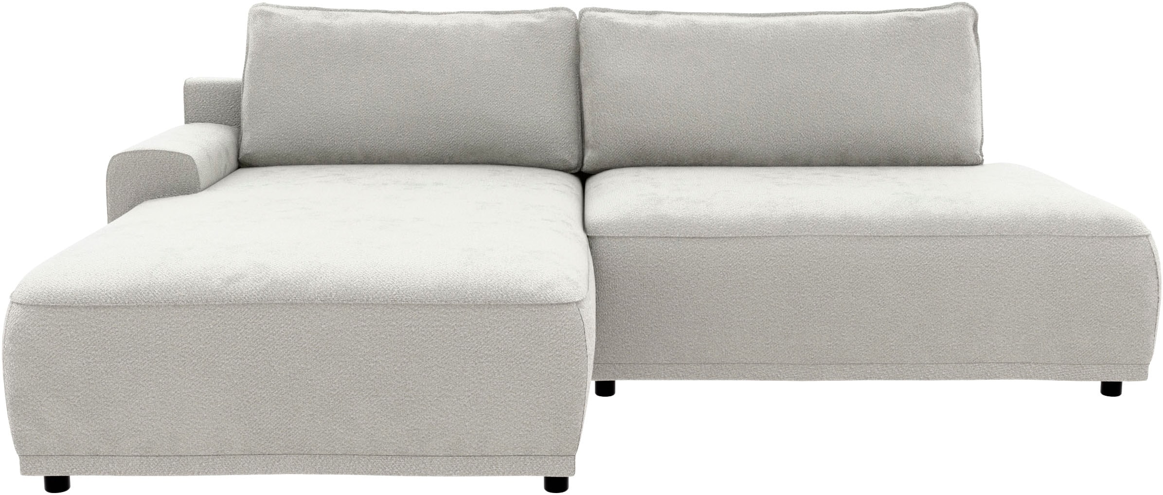 TRENDMANUFAKTUR Ecksofa »Fordon II, Schlafsofa mit Bettkasten, Couch in L-Form, Breite 250 cm«, in Struktur fein LEO, haustierfreundlich, wollweiß, Armlehne links