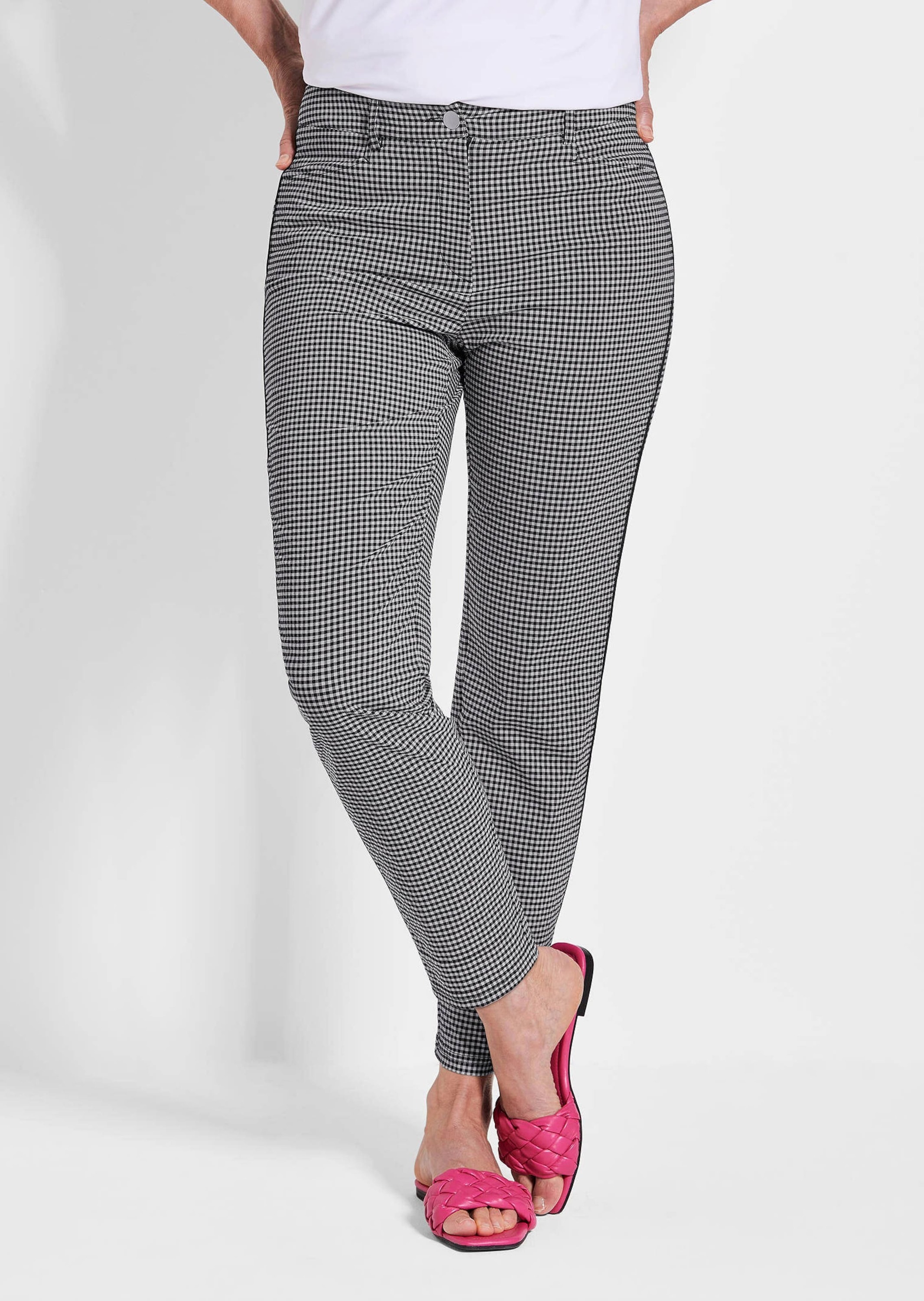 GOLDNER 2-in-1-Hose »Kurzgröße Lange Slim Fit Hose LOUISA in schwarz«