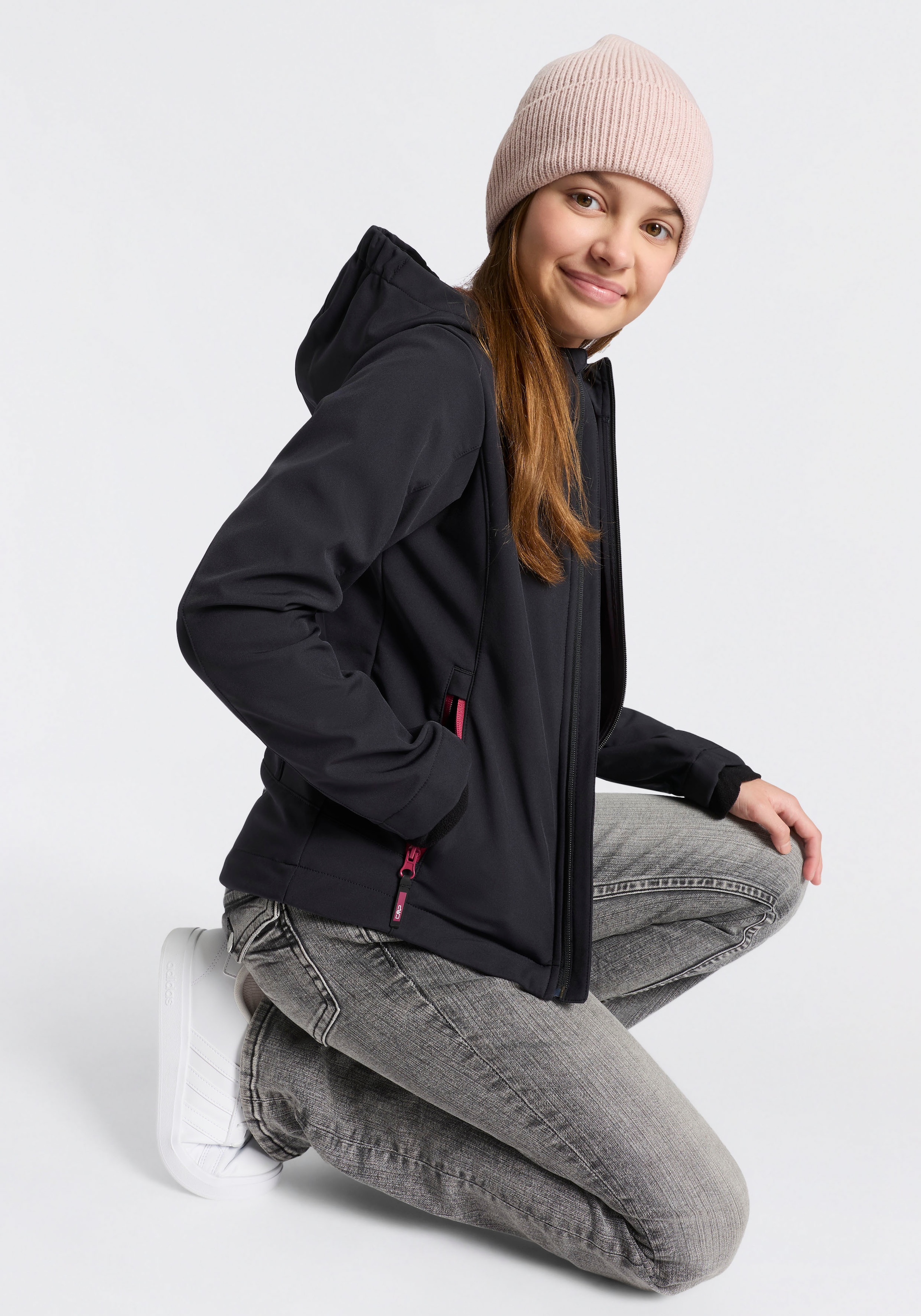 CMP Softshelljacke »KID G  SOFTSHELL JACKET« mit Kapuze für Kinder, mit Kapuze, atmungsaktiv, wasserabweisend, windabweisend