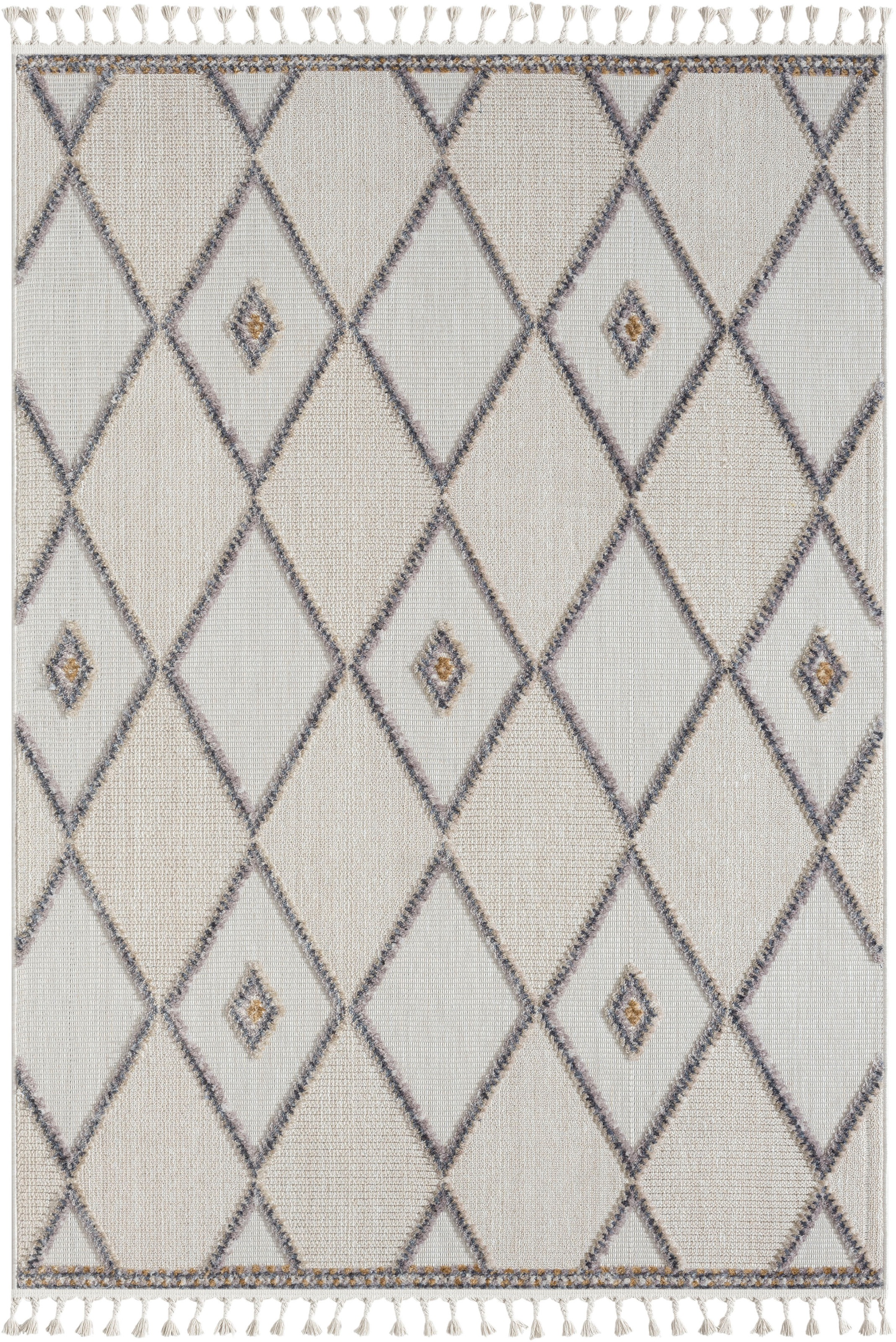 Myflair Möbel & Accessoires Teppich »Luana 2 Lagerräumung«, rechteckig, 10 mm Höhe, Kurzflor, Sisal Optik, mit Fransen, besonders weich durch Microfaser