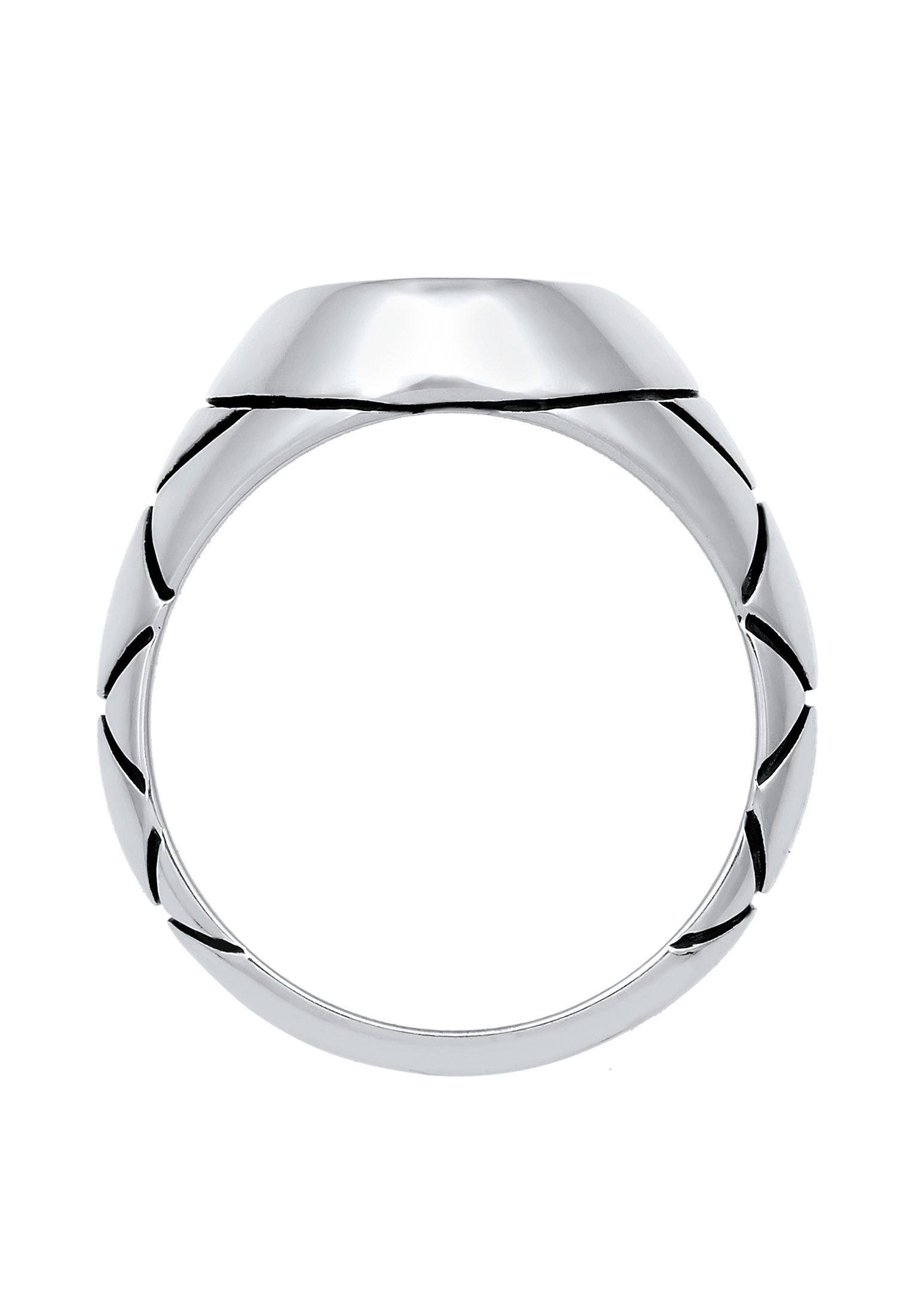 Kuzzoi Siegelring »Herren Siegelring Oval Emaille 925er Silber«