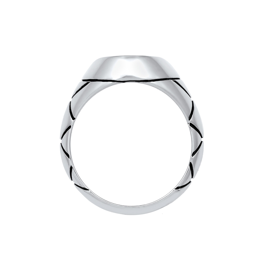 Kuzzoi Siegelring »Herren Siegelring Oval Emaille 925er Silber«