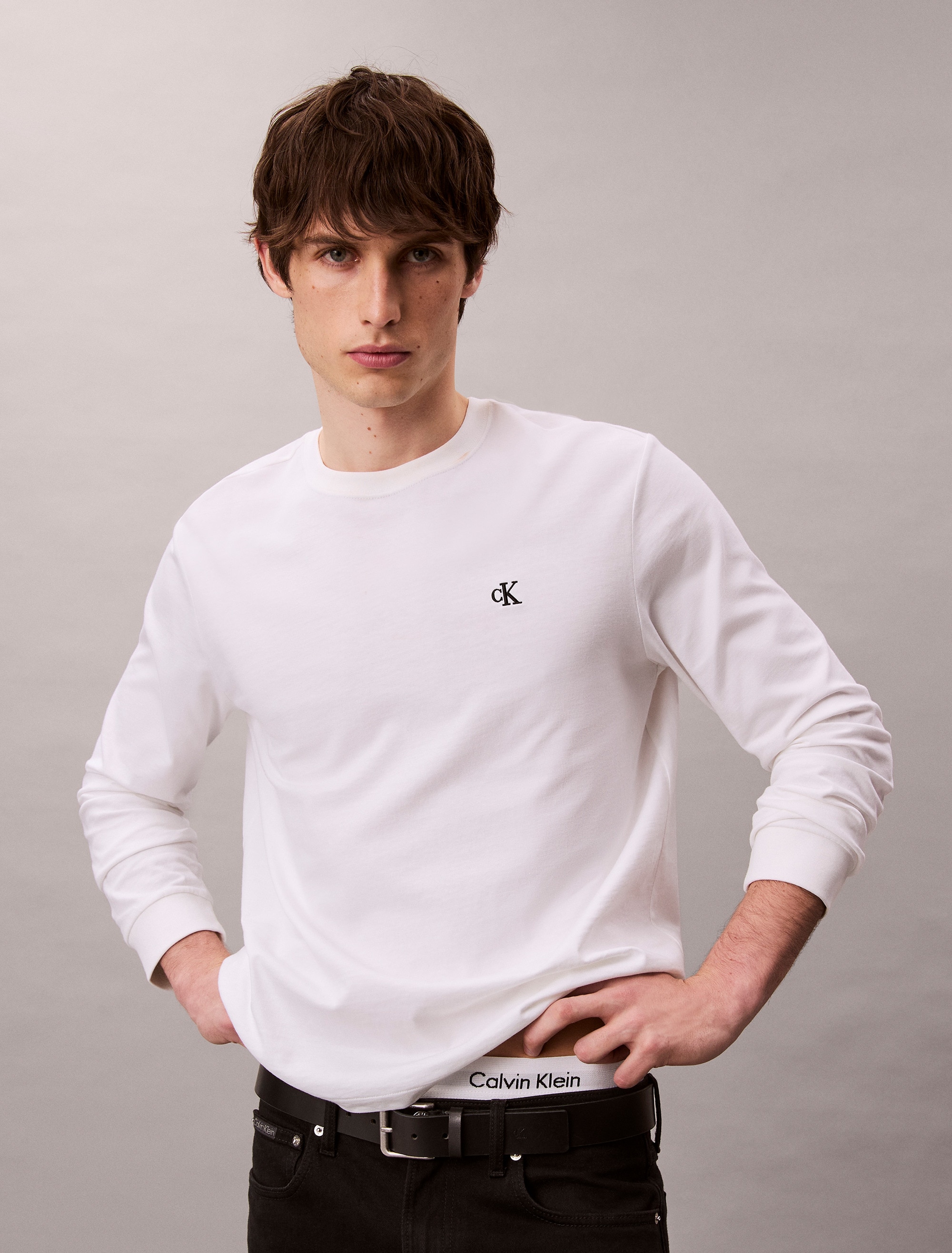Calvin Klein Jeans Langarmshirt "LS EASY MONOGRAM TEE", Mit Rundhalsausschn günstig online kaufen
