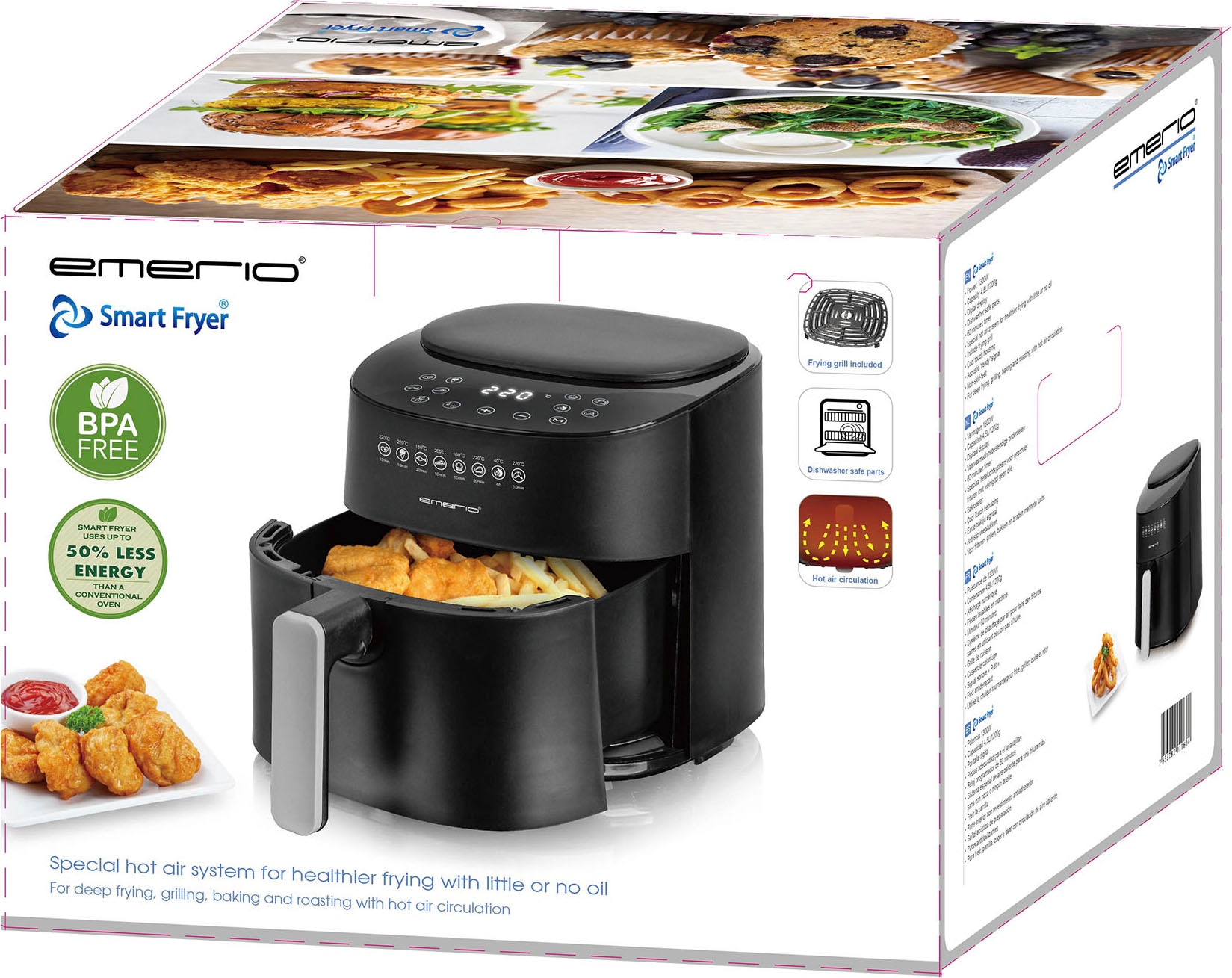 Emerio Heißluftfritteuse »AF-129369«, 1300 W, Fassungsvermögen 4,5 l