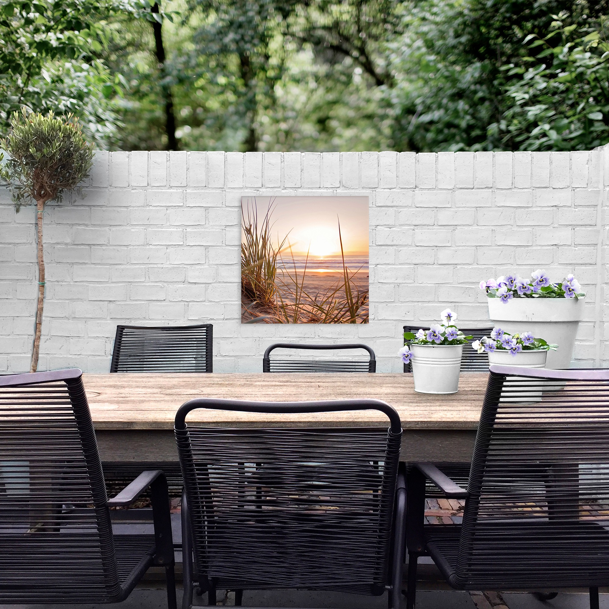 Art for the home Leinwandbild »Outdoor Sonnenuntergang 50x50cm«, (1 St.)