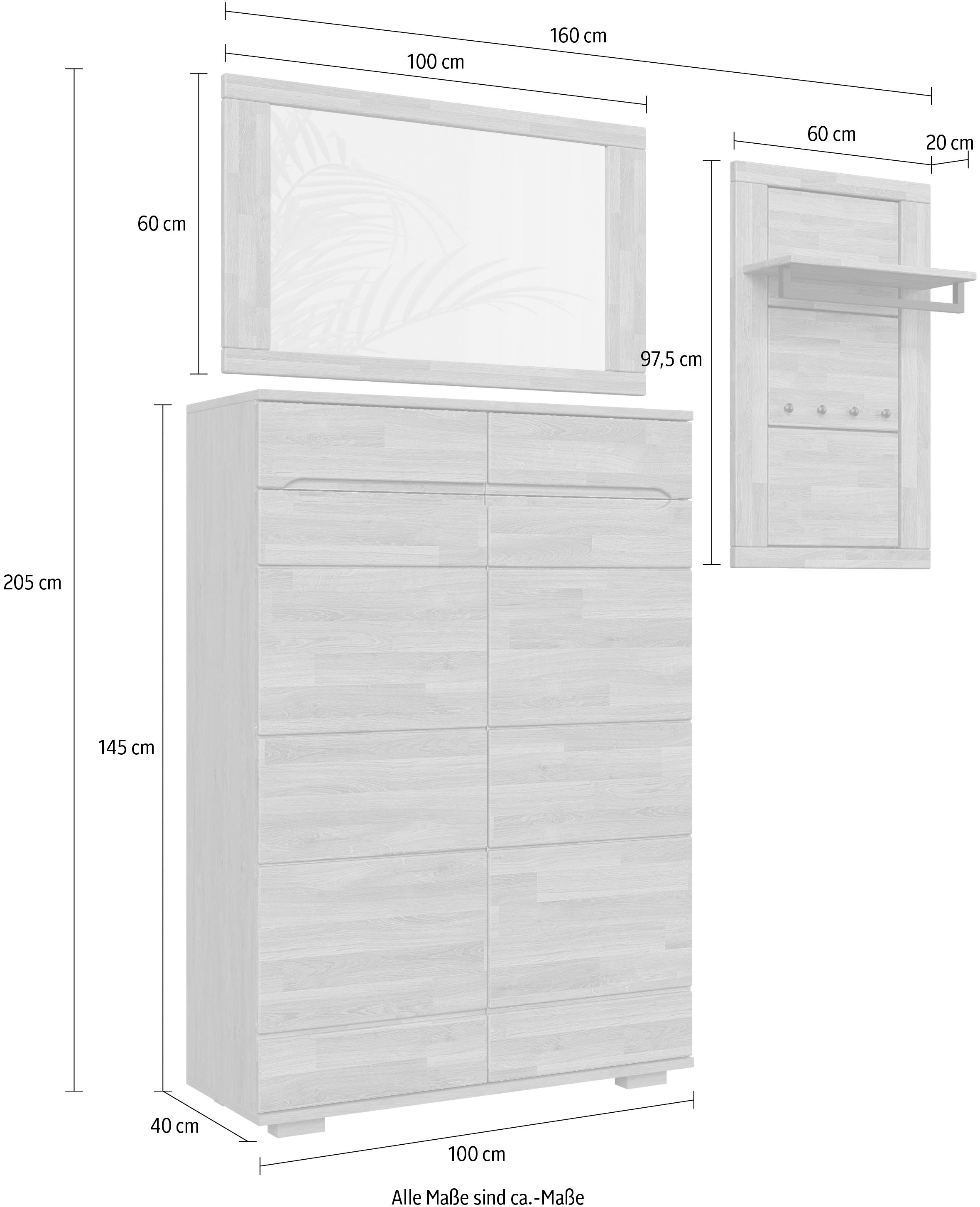 Home affaire Garderoben-Set 3 Stk. tlg.