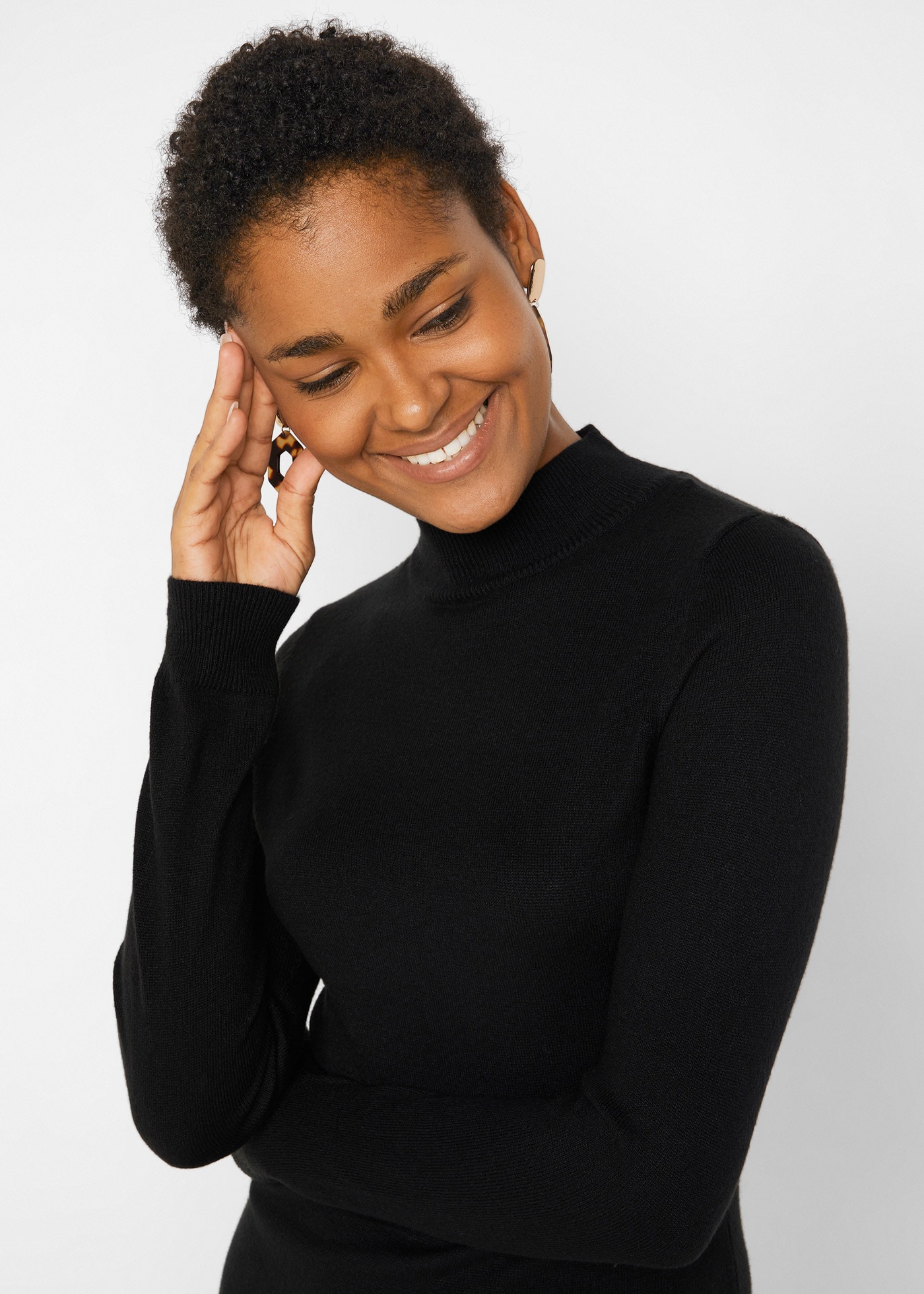 bonprix Strickkleid mit Stehkragen