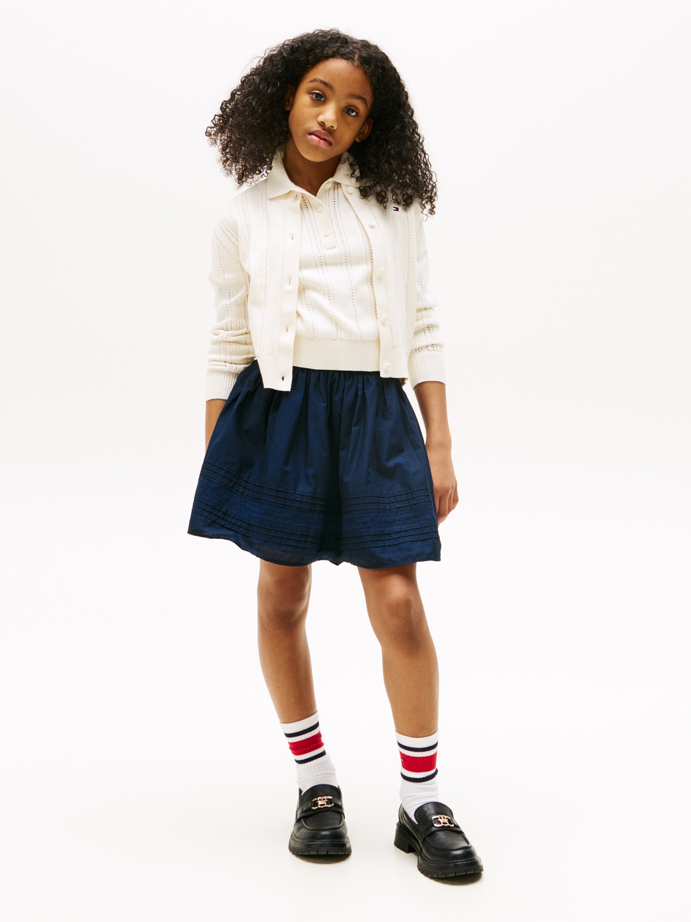 Tommy Hilfiger Strickjacke »POINTELLE CARDIGAN LS«, für Kinder bis 16 Jahre, mit süßem Muster