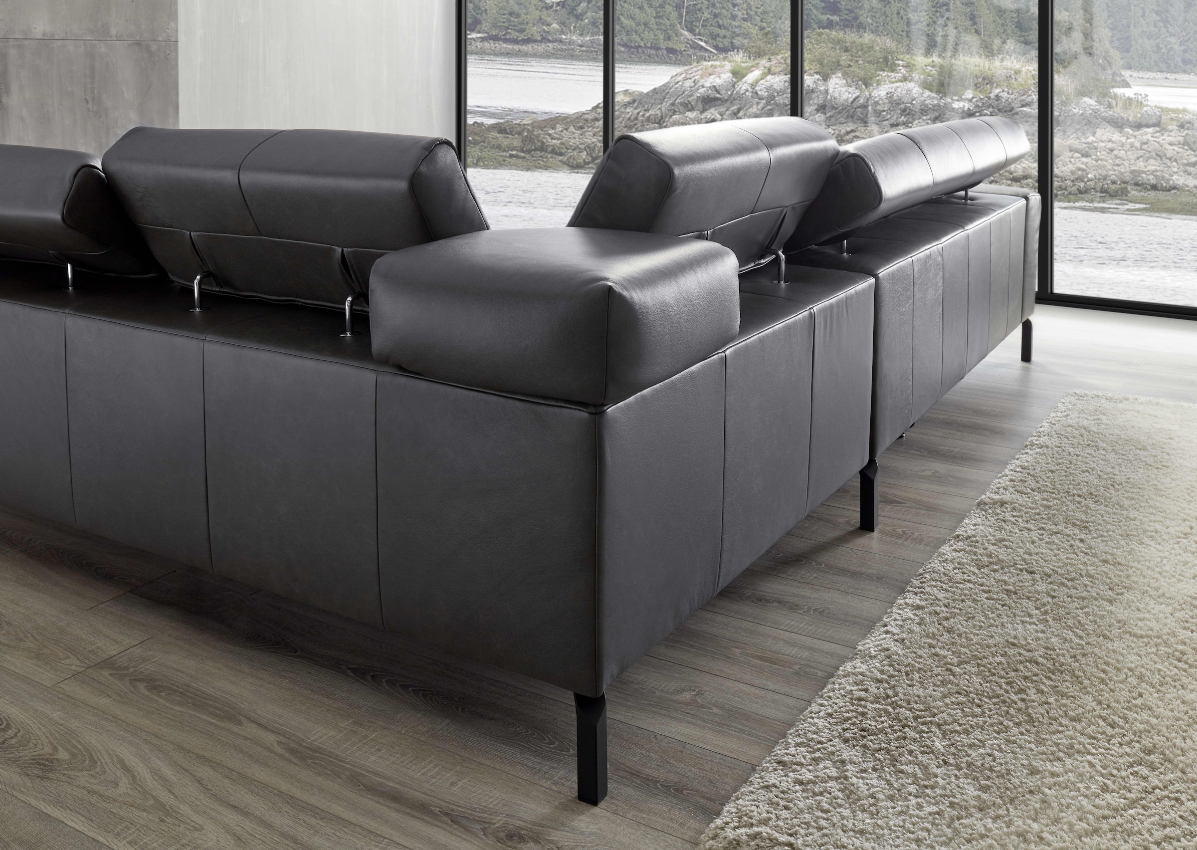 Places of Style Ecksofa »Cleveland, L-Form, incl. Kopfteilverstellung, Breite 276 cm«, wahlweise elektrischer Sitzvorzug