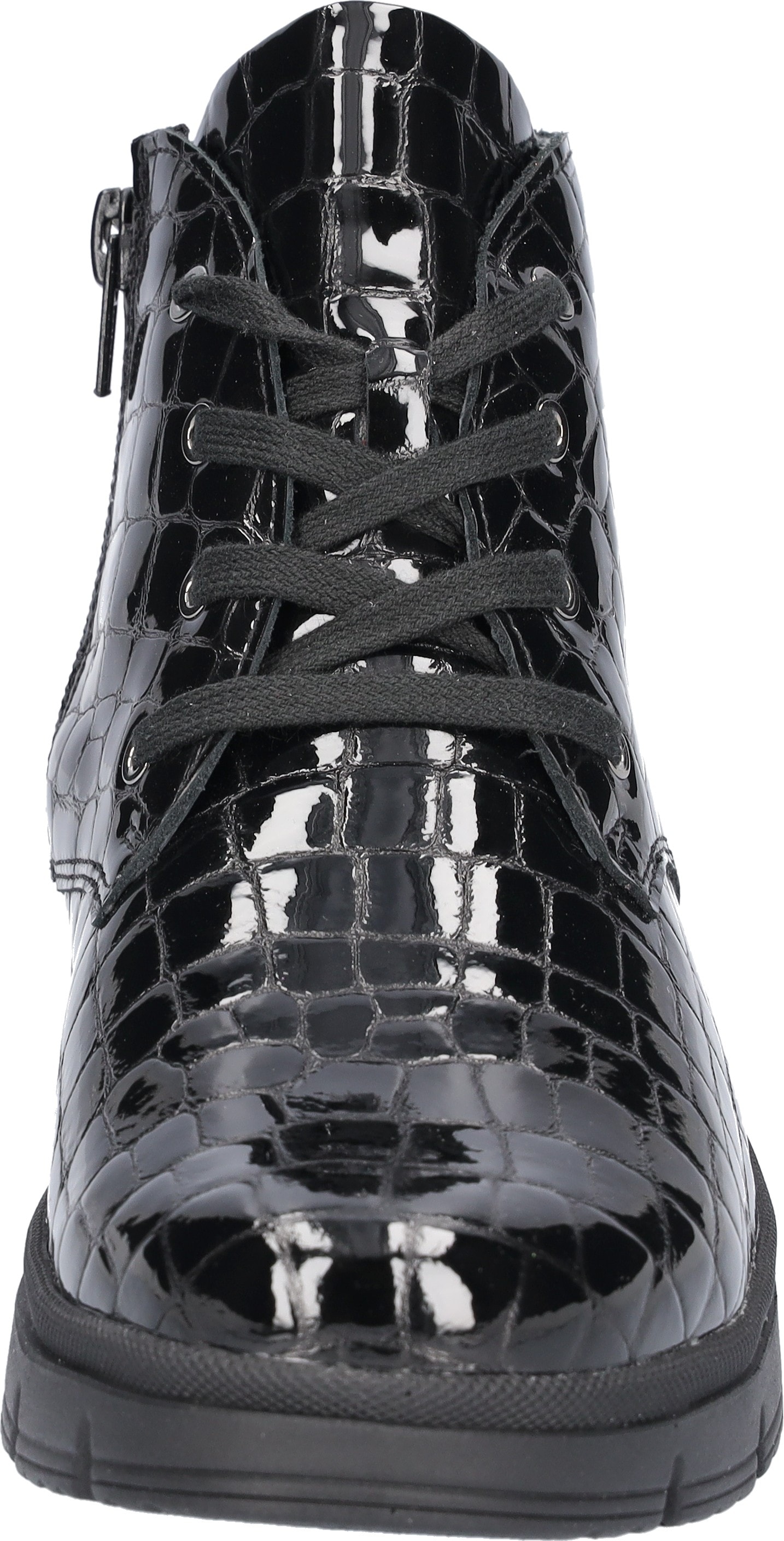 Waldläufer Schnürstiefelette »H-PINA«, Schnürboots, High Top Sneaker, in Lack-Kroko-Optik, Komfortweite H