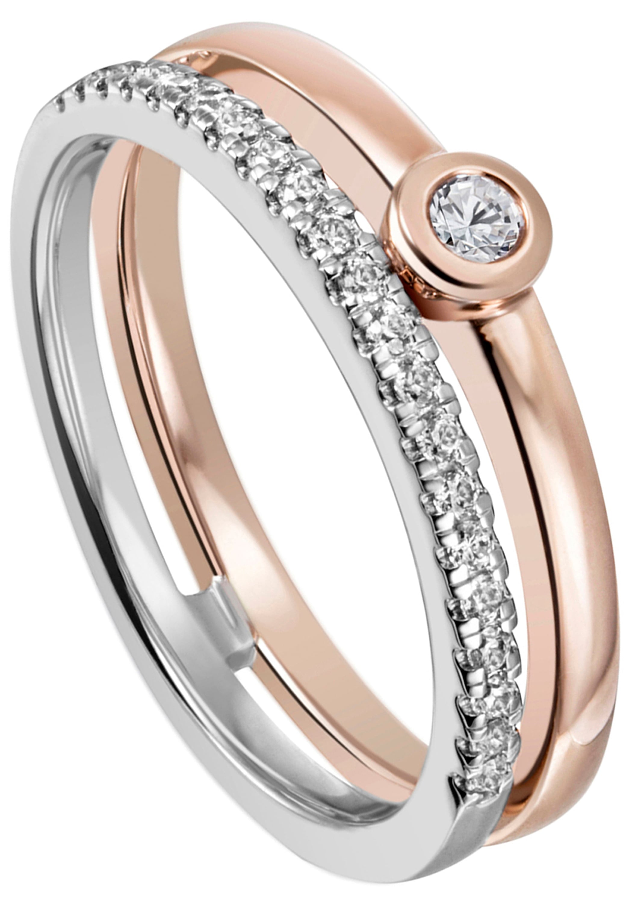 JOBO »Ring mit | bestellen 585 bicolor BAUR Fingerring 22 Gold Diamanten«,