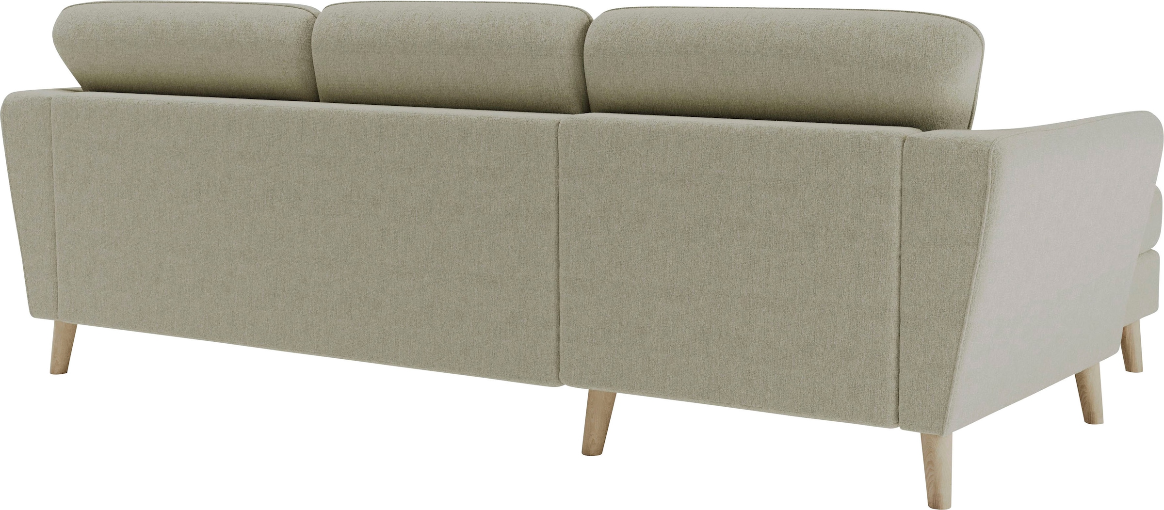 Home affaire Ecksofa »MARSEILLE (242/152cm),L-Form, Rec. rechts/links«, Massivholzbeine Eiche, Landhausstil, Wellenunterfederung