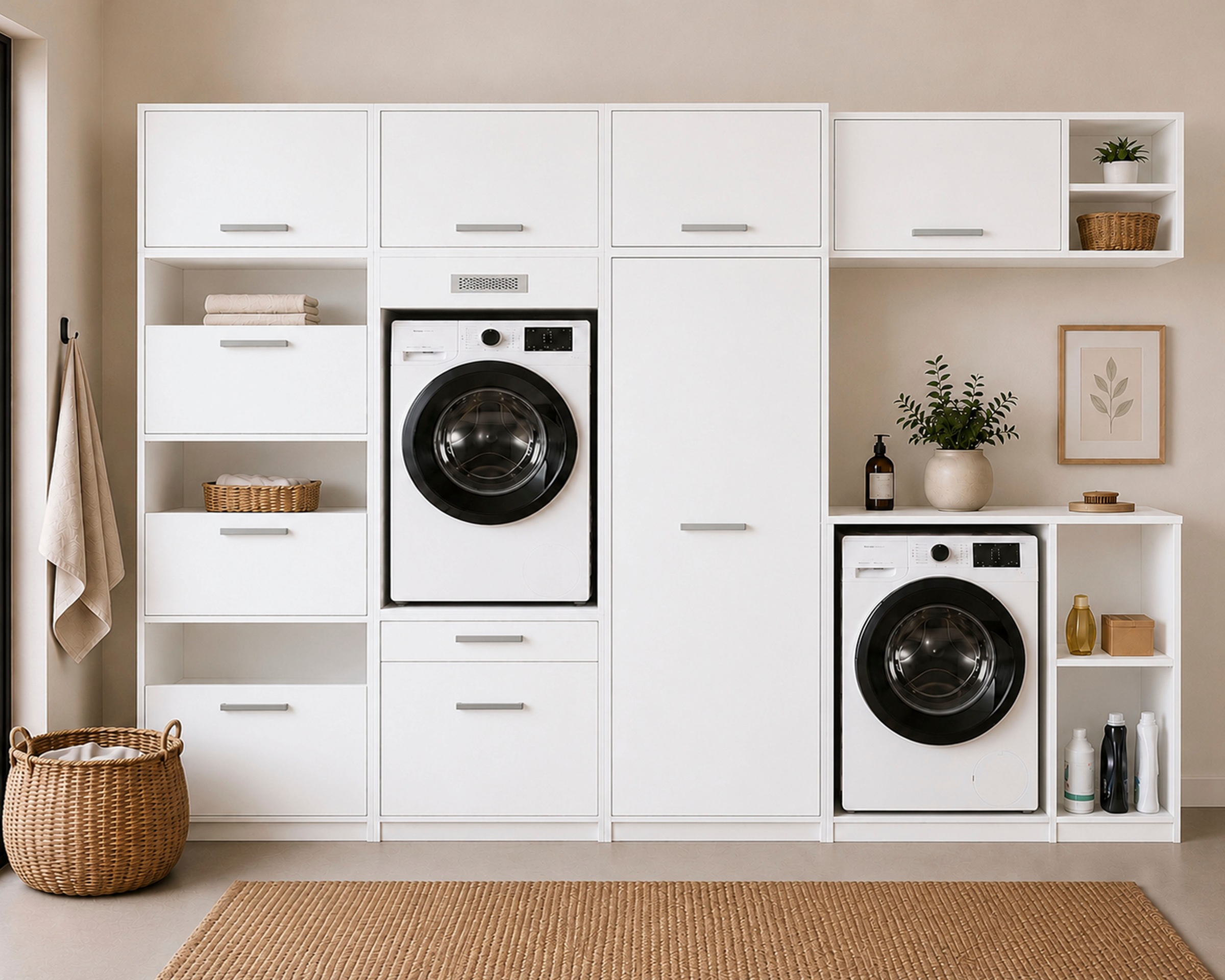 Inter Link Mehrzweckschrank-Set »Norela, Waschmaschinenumbauschrank, Geräteschrank mit Wäscheschrank« 8 Stk. tlg.