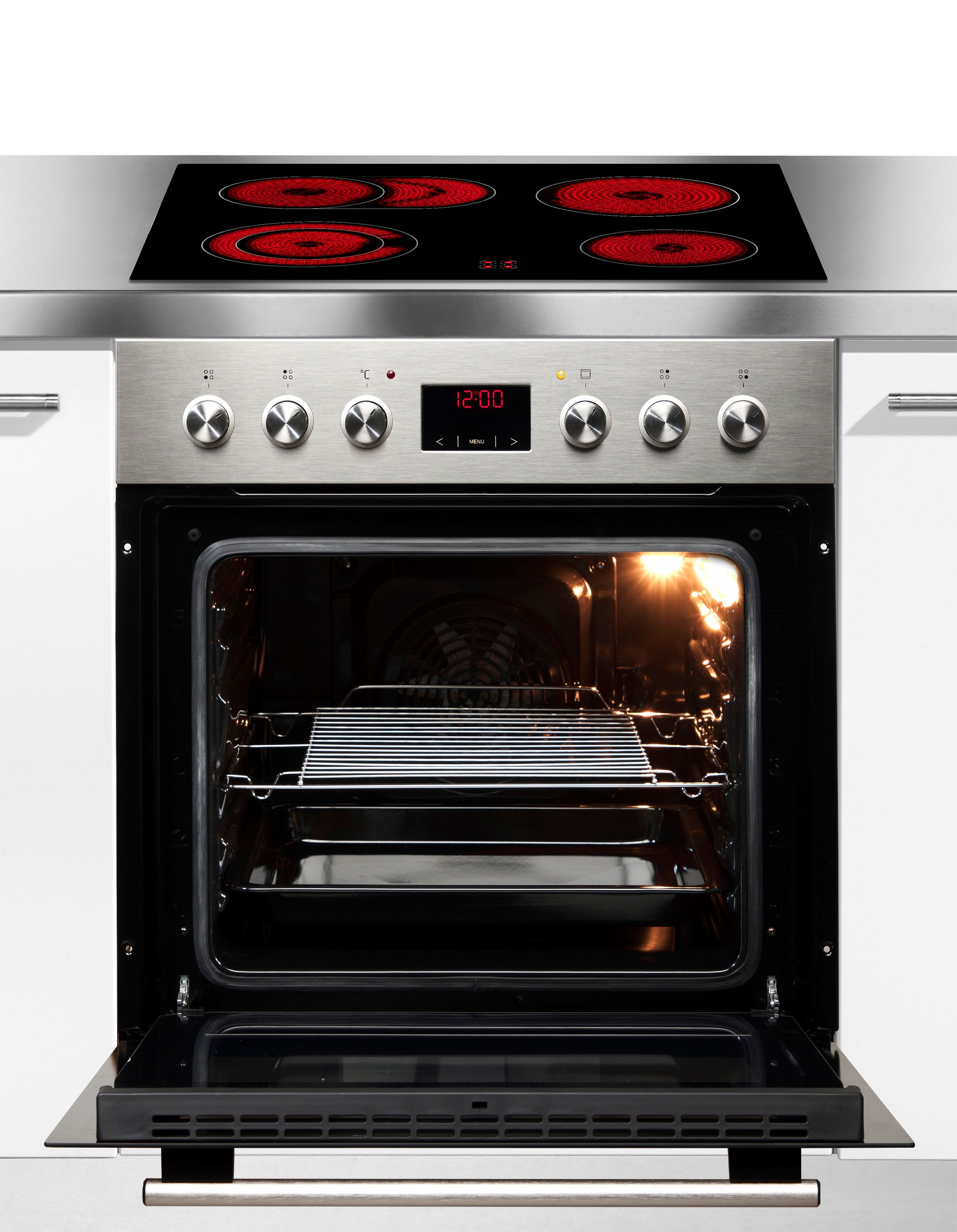 Thumbnail - Amica Elektro-Herd-Set "EHC 933 333 E" Steam Clean Herd+Kochfeld elektrisch, Glaskeramik-Kochfeld mit anpassbarer Fläche...