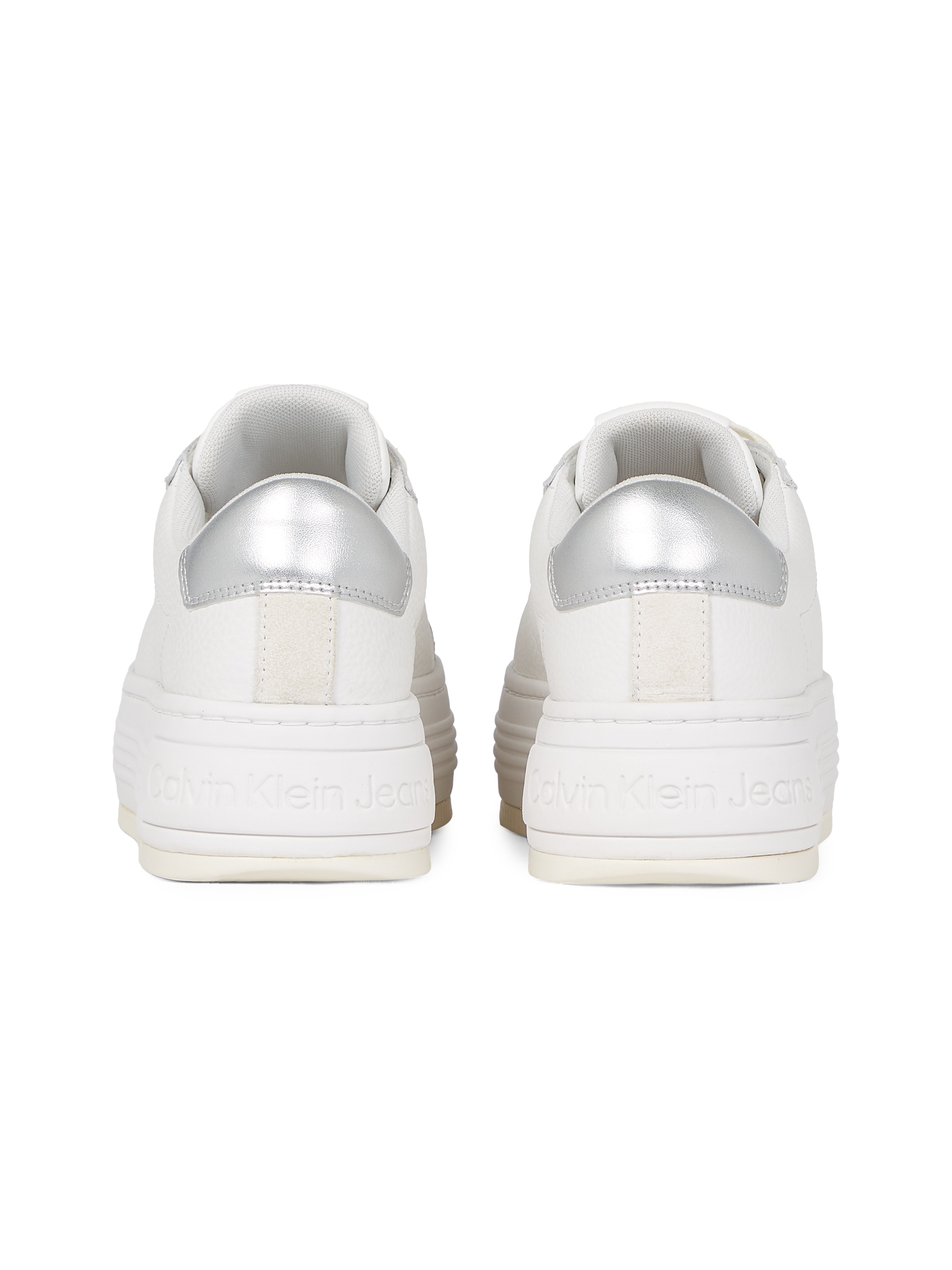 Calvin Klein Jeans Plateausneaker »BOLD FLATF LOW MIX OHB«, Schnürschuh, Halbschuh, Freizeitschuh mit Fersen-Kontrast