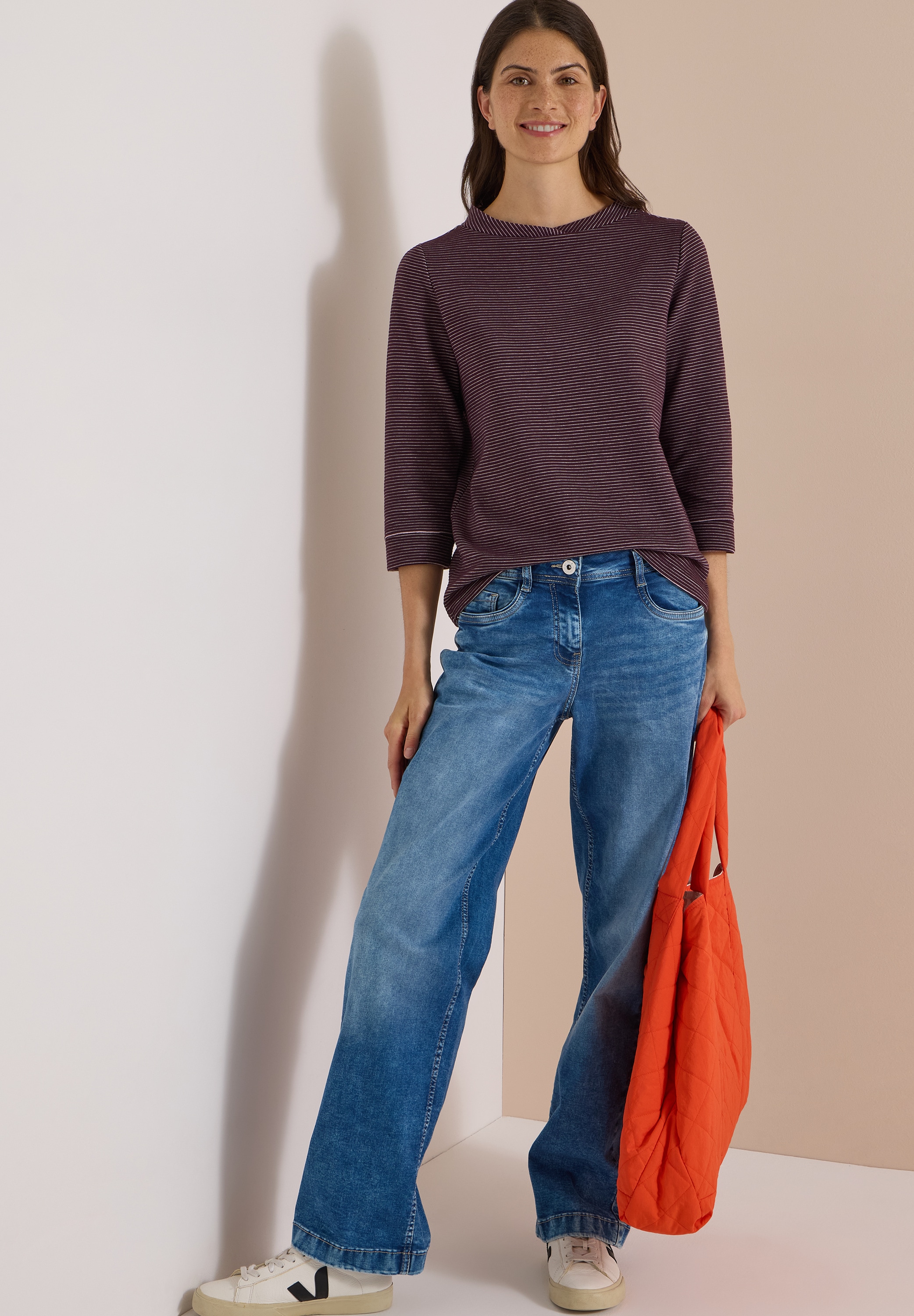Cecil 3/4-Arm-Shirt Ottoman Shirt im Two-Tone-Look