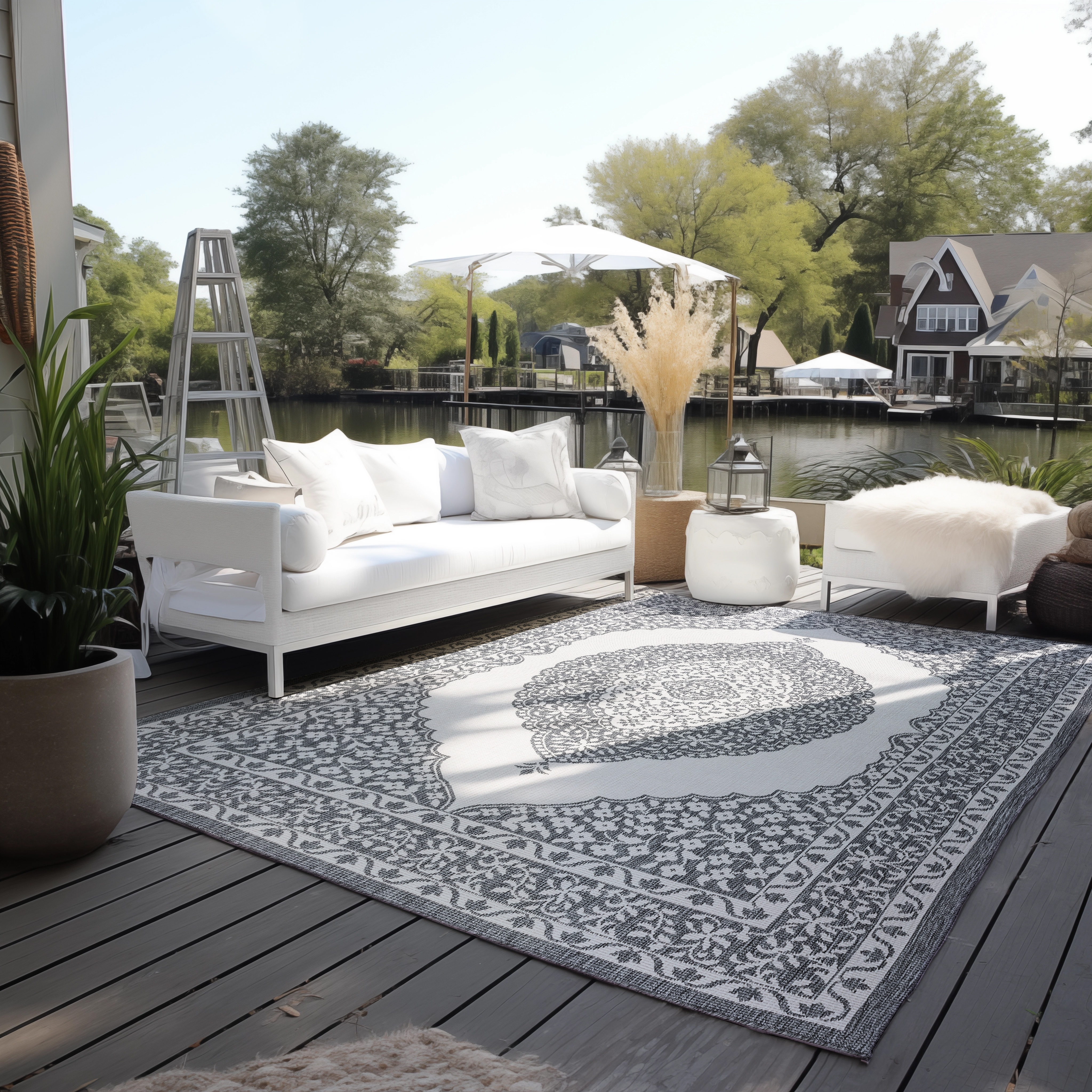 ELLE DECORATION Teppich "Meekly Wendeteppich" rechteckig 5 mm Höhe Flachgewebe, In-& Outdoor, Modern, beidseitig, Balkon, Wohnzimmer