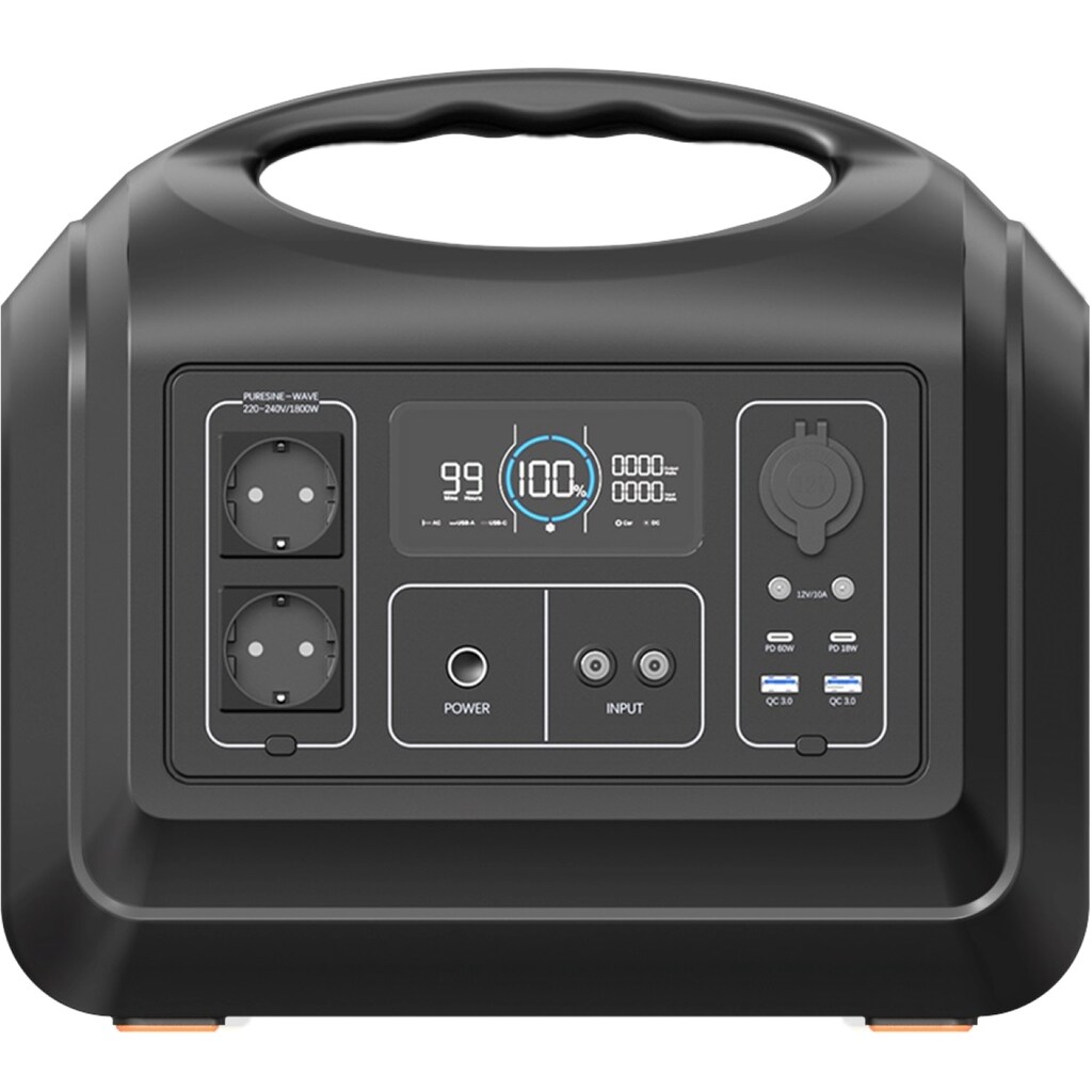 Hyrican Powerstation »UPP-1800 Kit 1800Watt, 1488 Wh, LiFePO4, tragbarer Akku/Batterie«, 465000 mAh