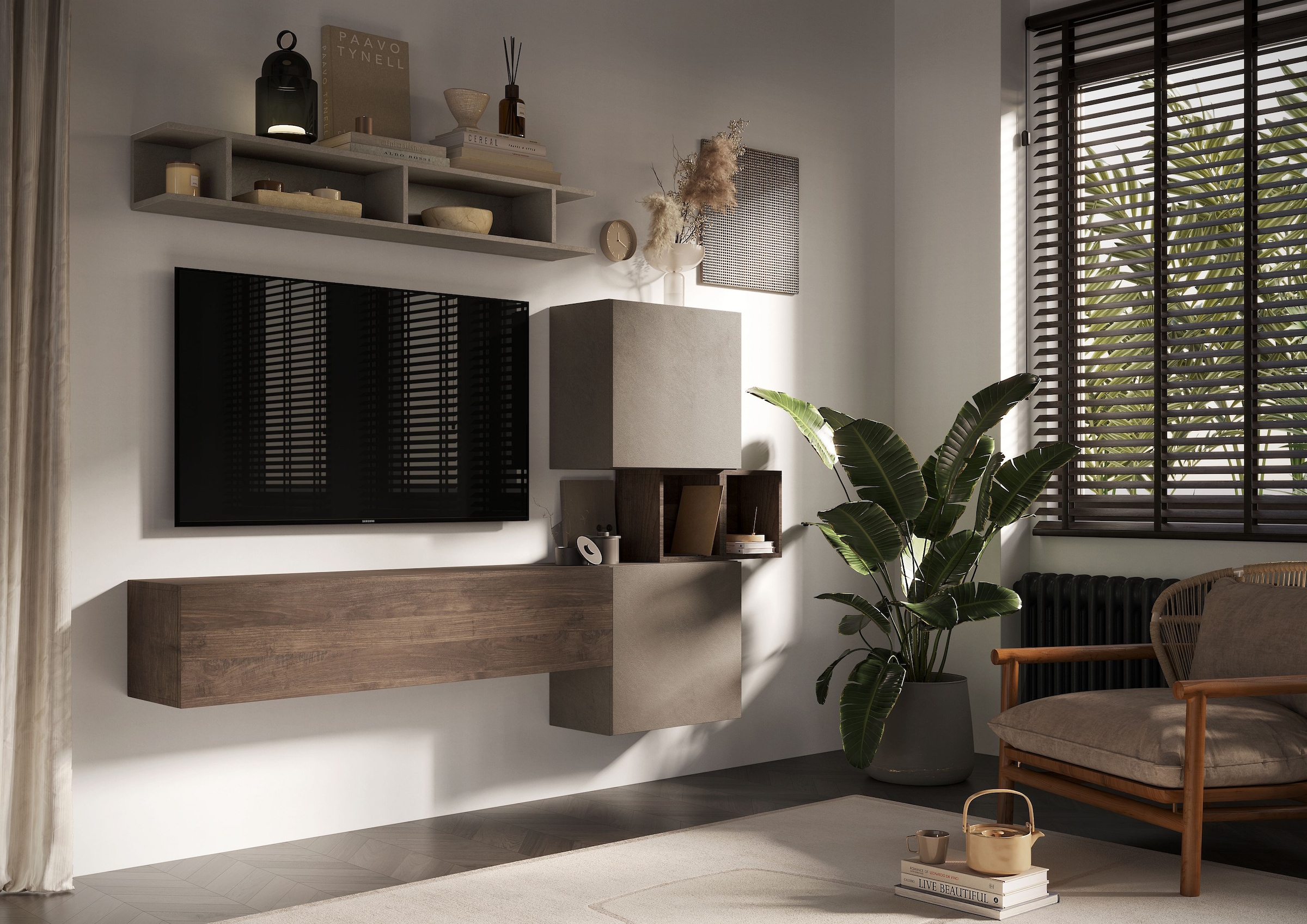 INOSIGN Wohnwand "INFINITY, 5tlg. Breite 215 cm, Höhe variabel, Schrankwand günstig online kaufen