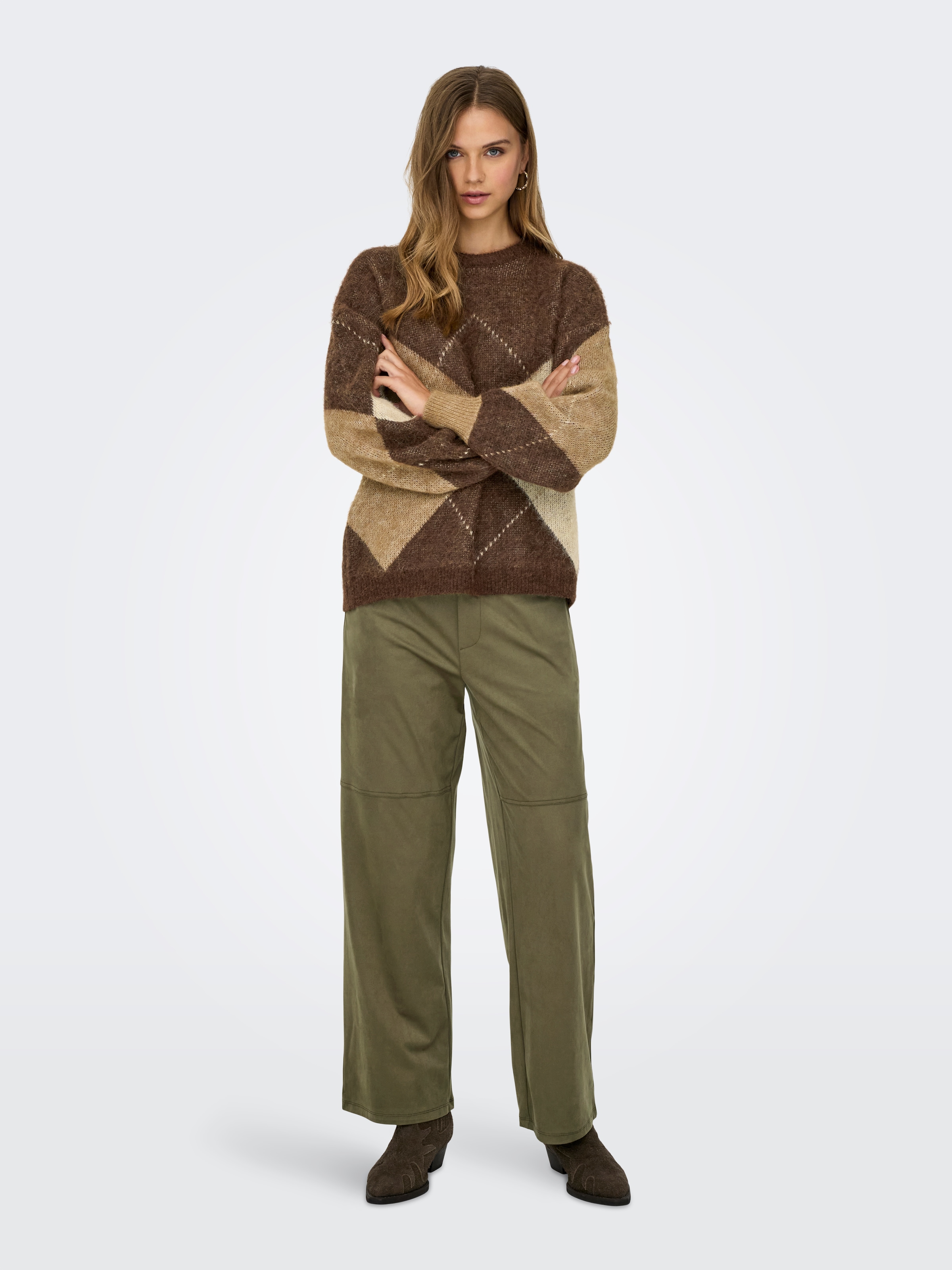 ONLY Strickpullover »ONLNOEME LIFE LS JQ O-NECK KNT«