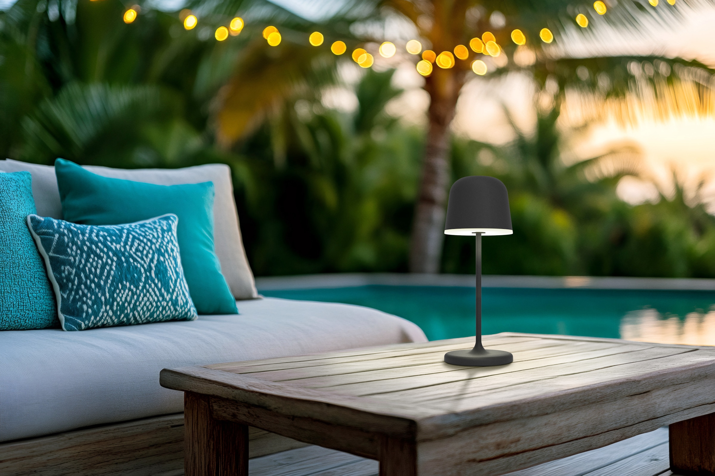 EGLO Tischleuchte »MANNERA-S Tischlampe - Alu, Stahl - LED - 1,8W - IP54« LED-Modul 1 Stk. Neutralweiß | Warmweiß Akku Tischleuchte, Außentischleuchte, Gartenlampe, H20 x Ø7,5 cm