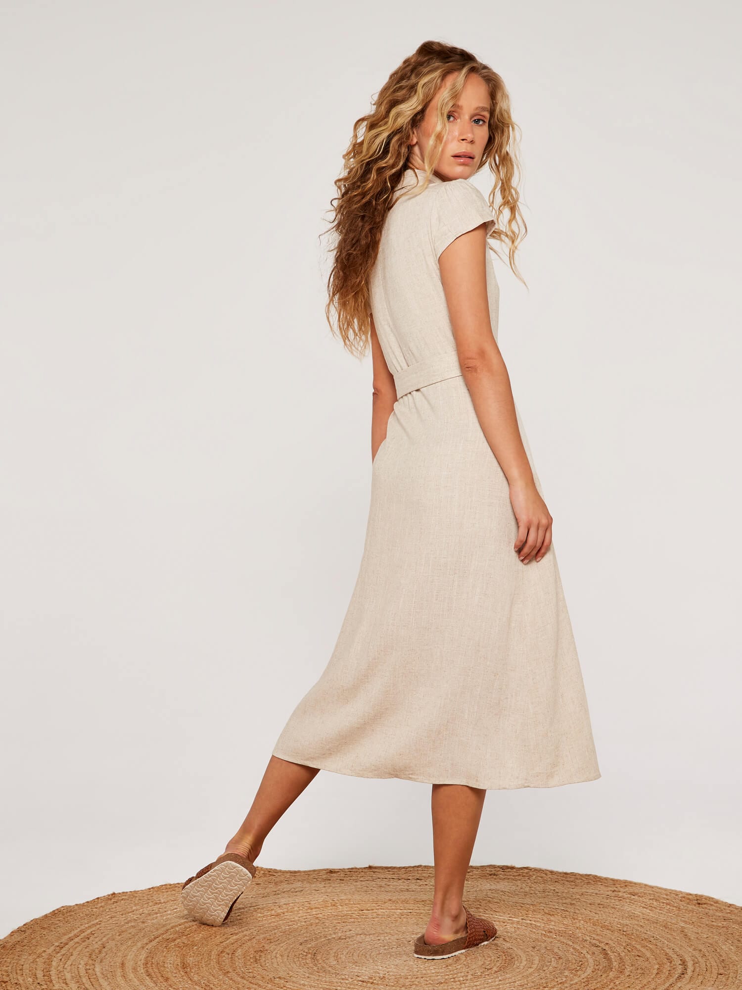Apricot Shirtkleid »Midikleid« mit  Gürtel, 2 tlg. mit Gürtel